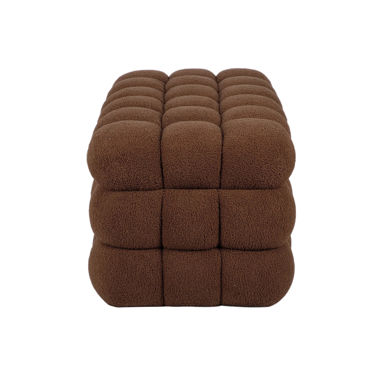 Anita 39" Faux Shearling Storage Bench With Reversible Tray Top