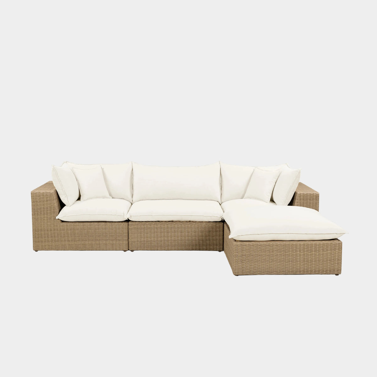 Cali 4-Piece Performance Fabric & Wicker Outdoor Sectional