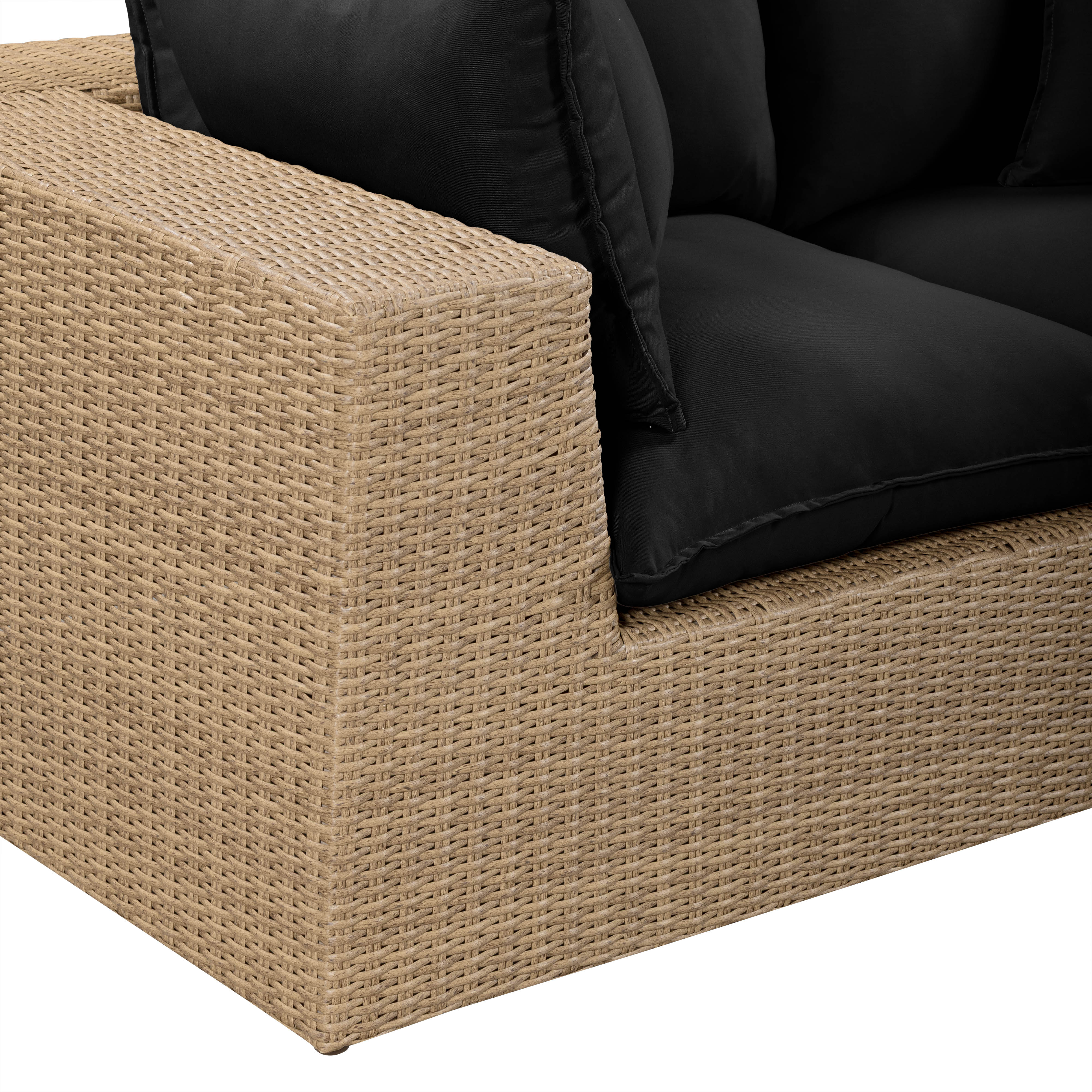 Cali 80" Performance Fabric & Wicker Outdoor Loveseat