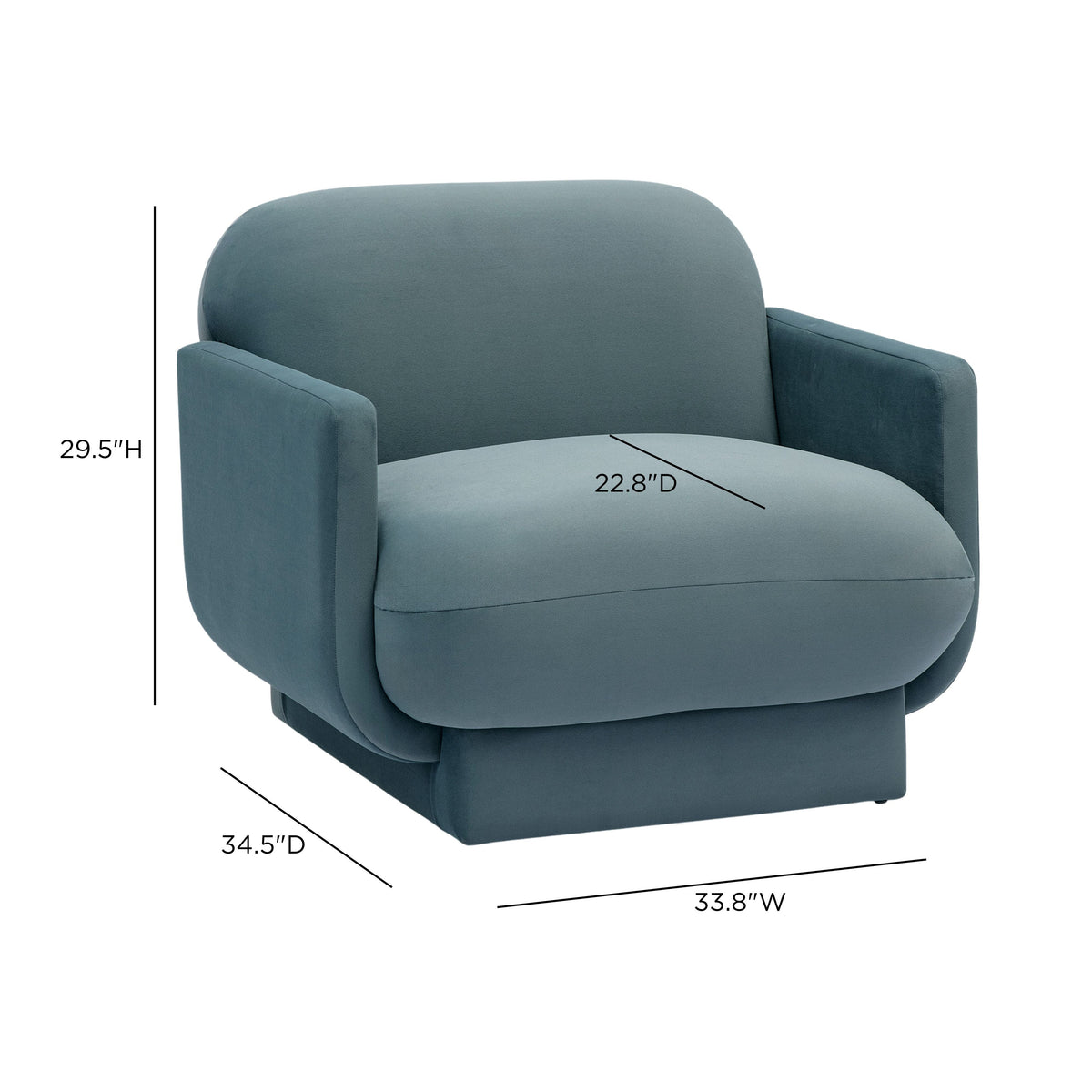 Azalea Performance Velvet Accent Chair - Powder Blue