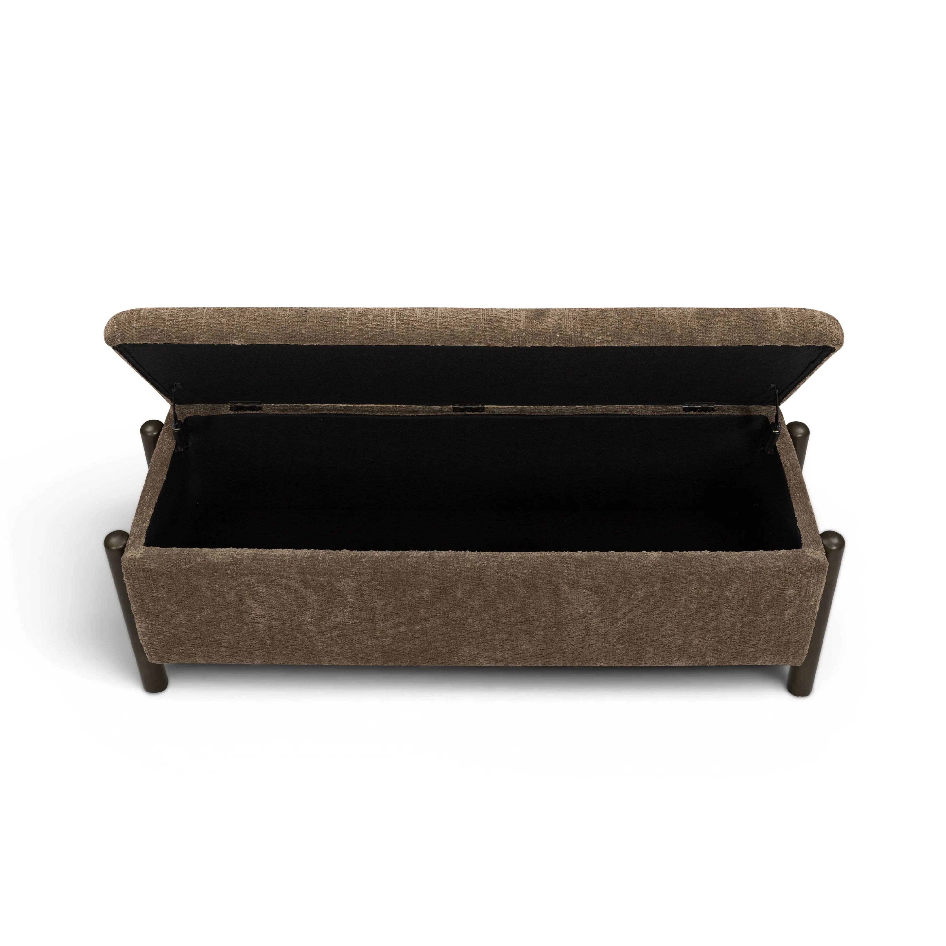 Abby 52" Nubby Fabric Storage Bench