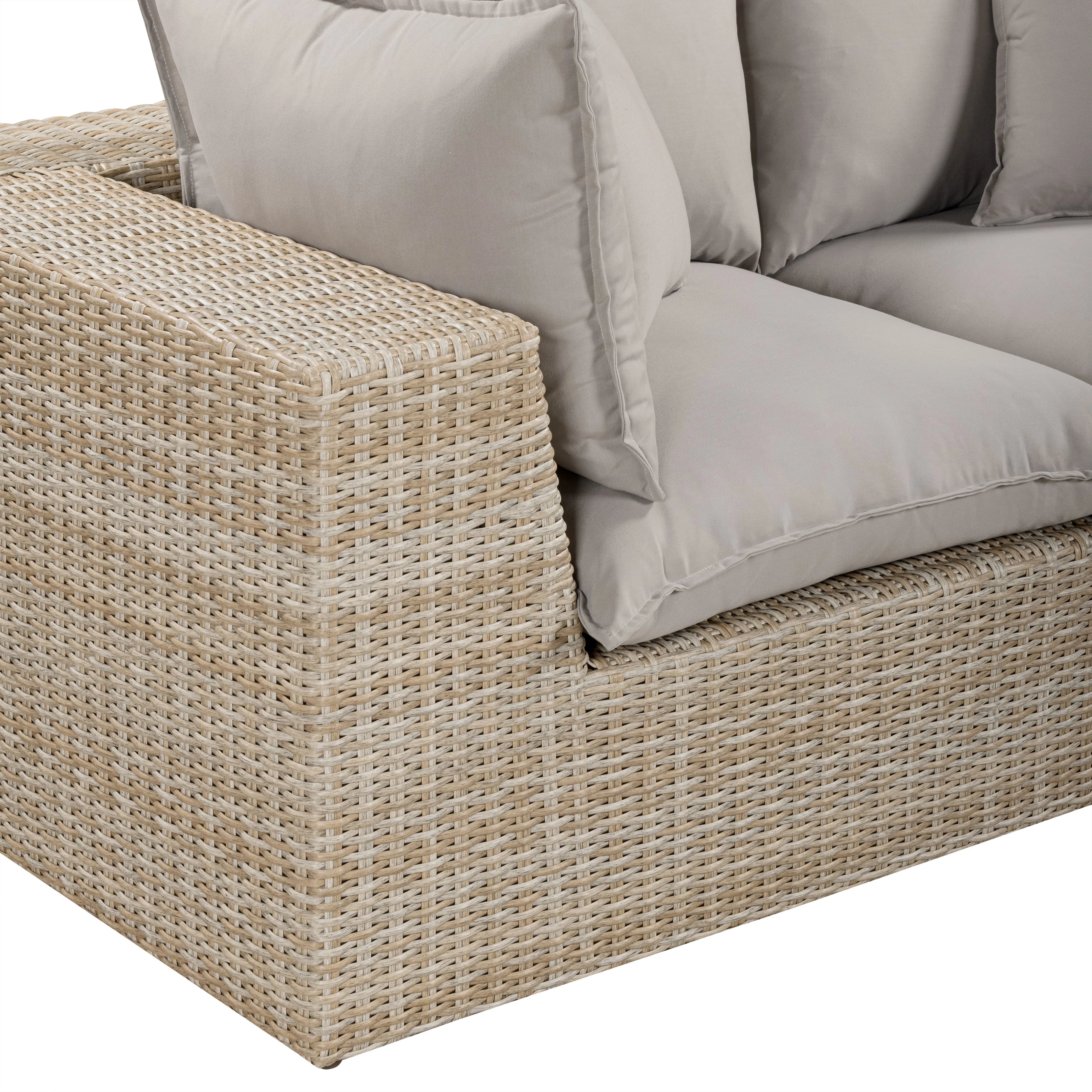 Cali 80" Performance Fabric & Wicker Outdoor Loveseat