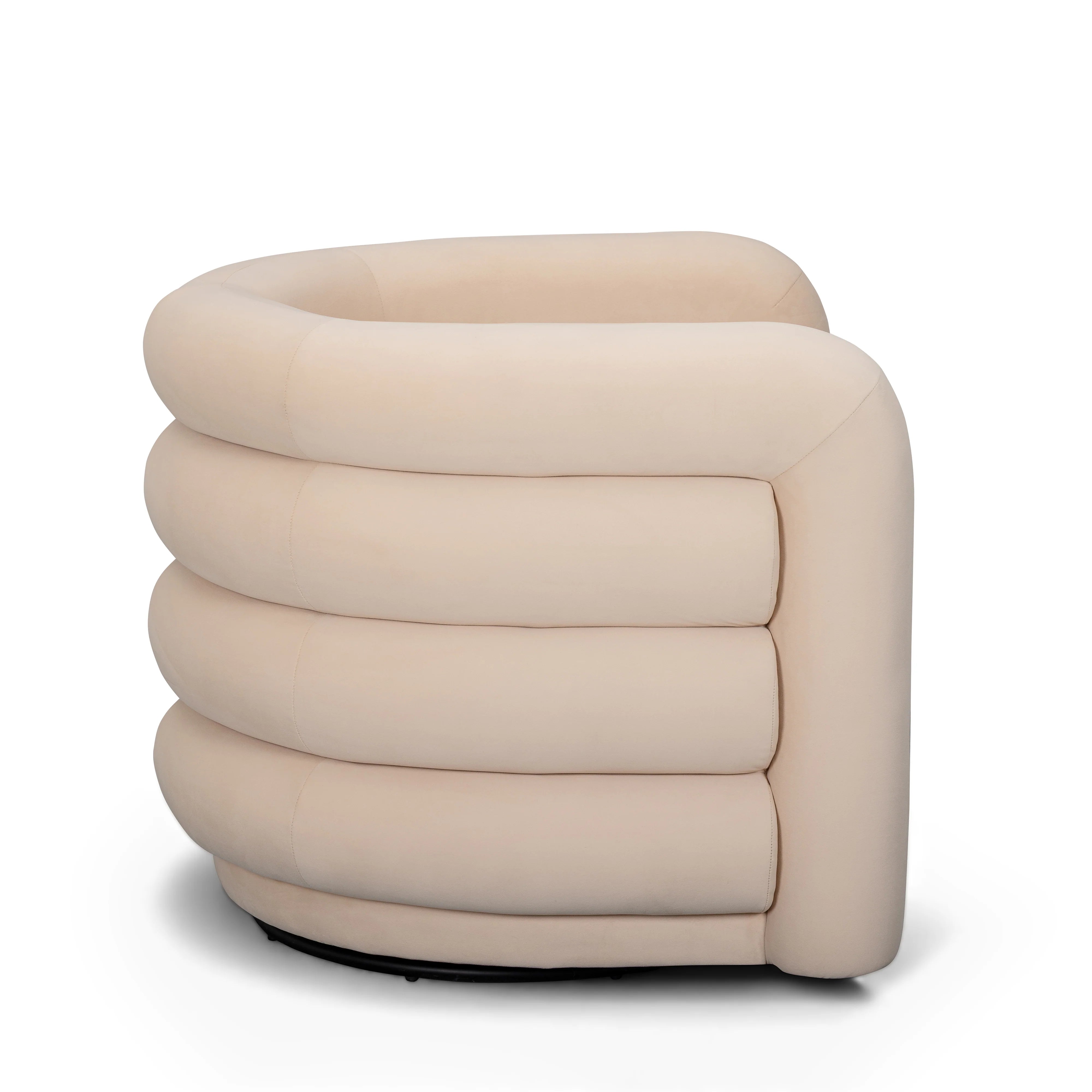 Curves Performance Velvet Swivel Accent Chair