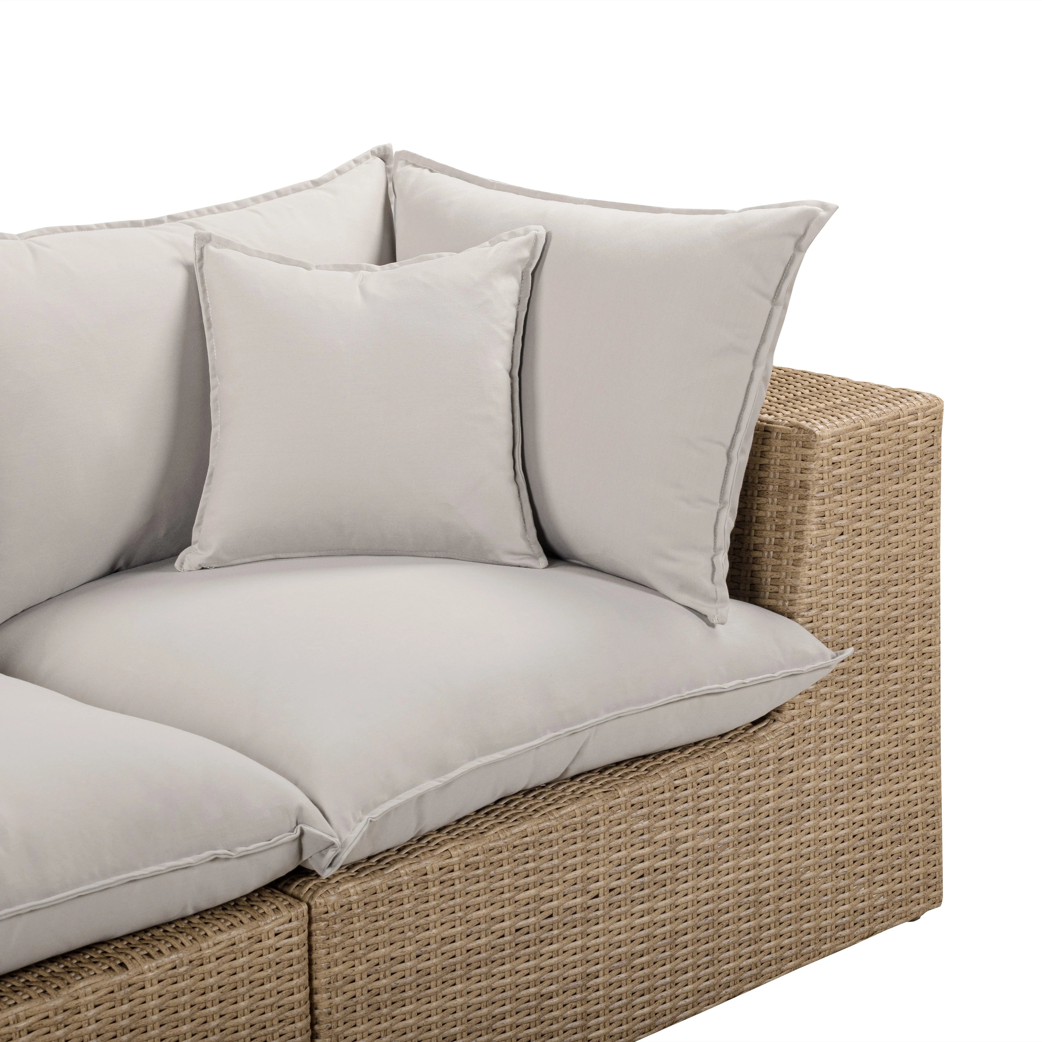 Cali 80" Performance Fabric & Wicker Outdoor Loveseat