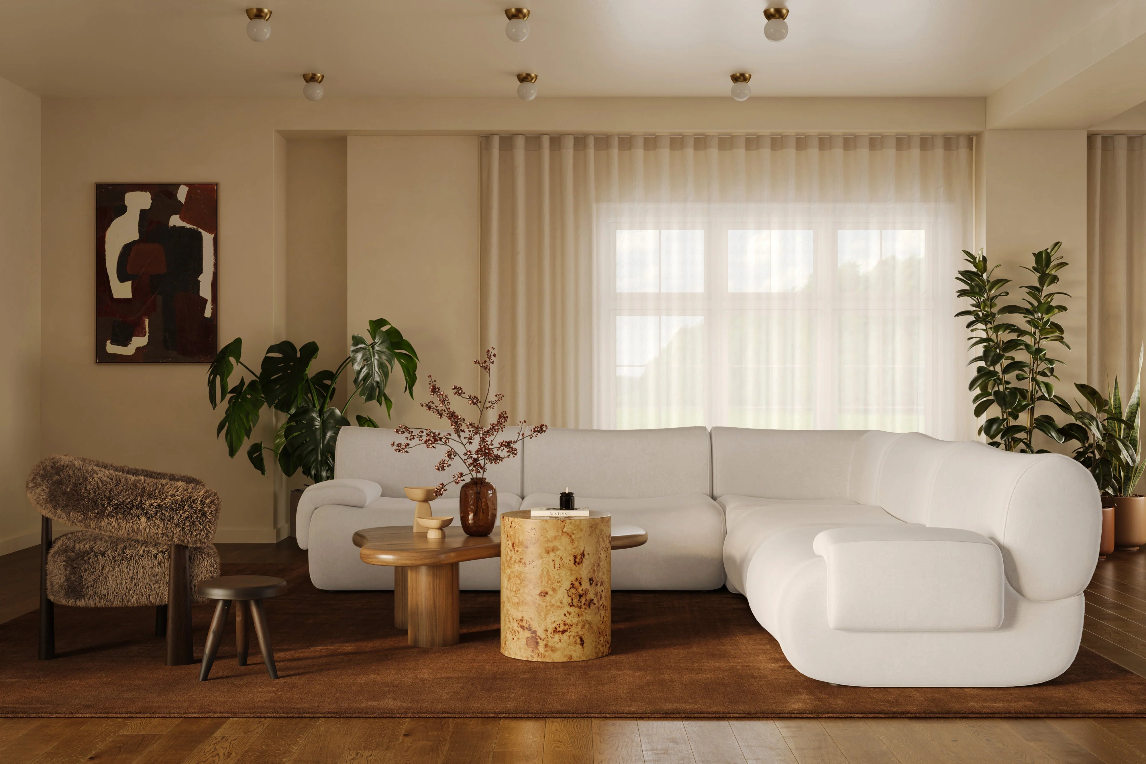Zenith 5-Piece Contract-Grade Upcycled Fabric Modular L-Sectional