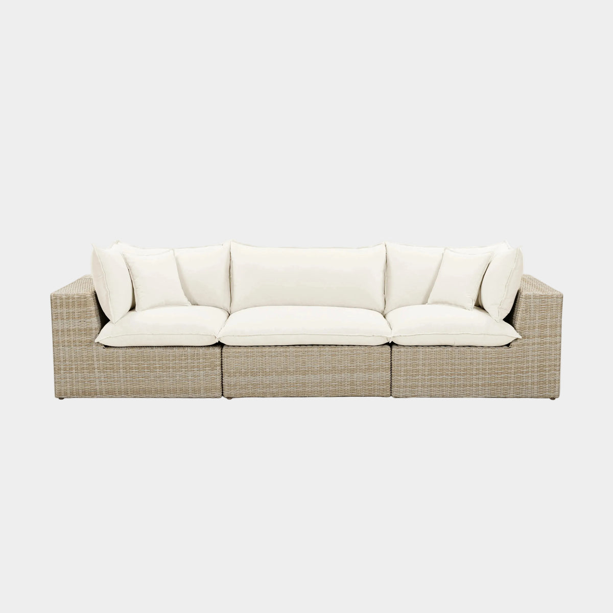 Cali 120" Performance Fabric & Wicker Outdoor Sofa