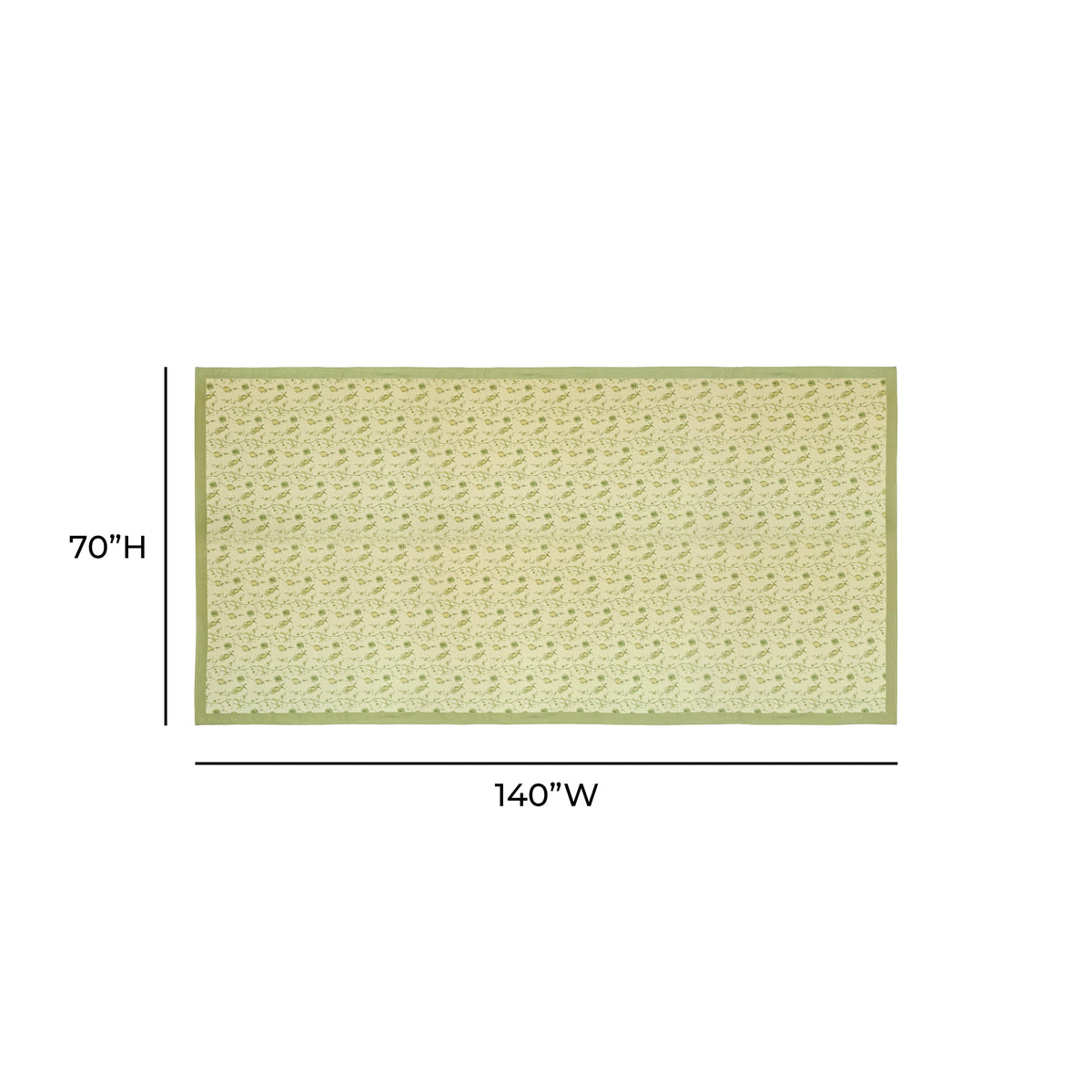 Dolce Natural Cotton Table Cloth - Olive Green / 70" x 140"