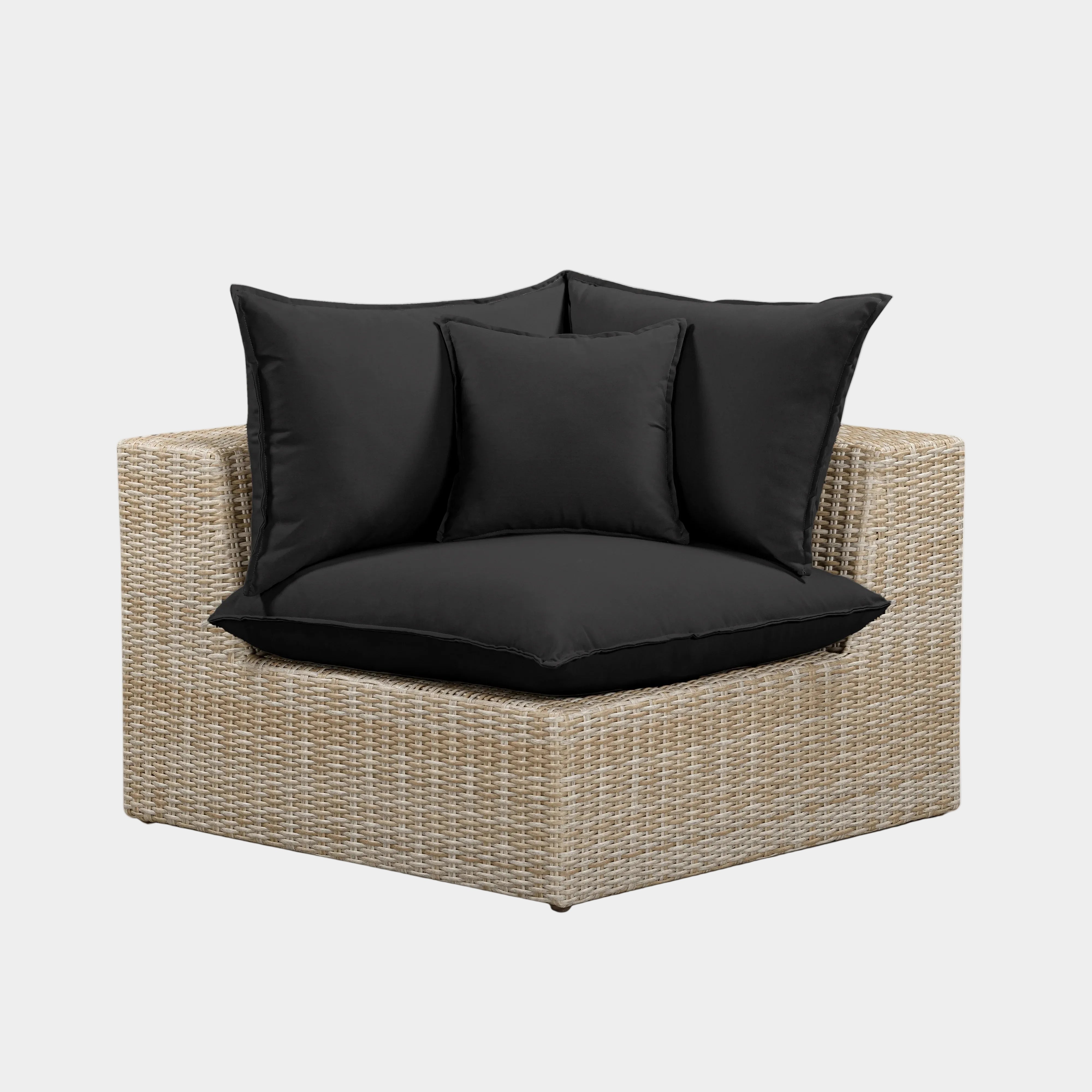 Cali Performance Fabric & Wicker Outdoor Corner Chair
