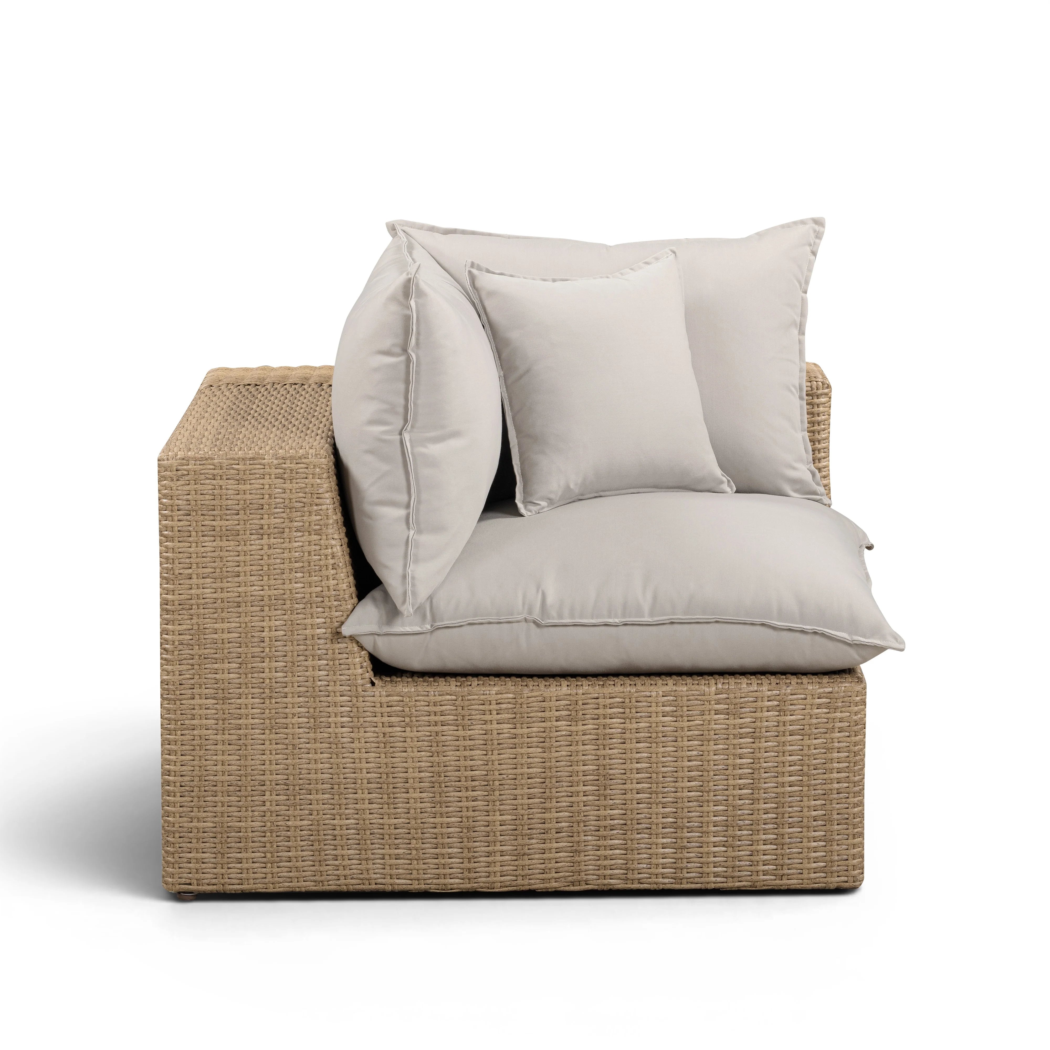 Cali Performance Fabric & Wicker Outdoor Corner Chair
