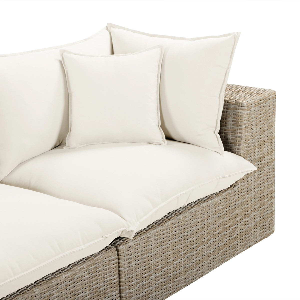 Cali 4-Piece Performance Fabric & Wicker Outdoor Sectional