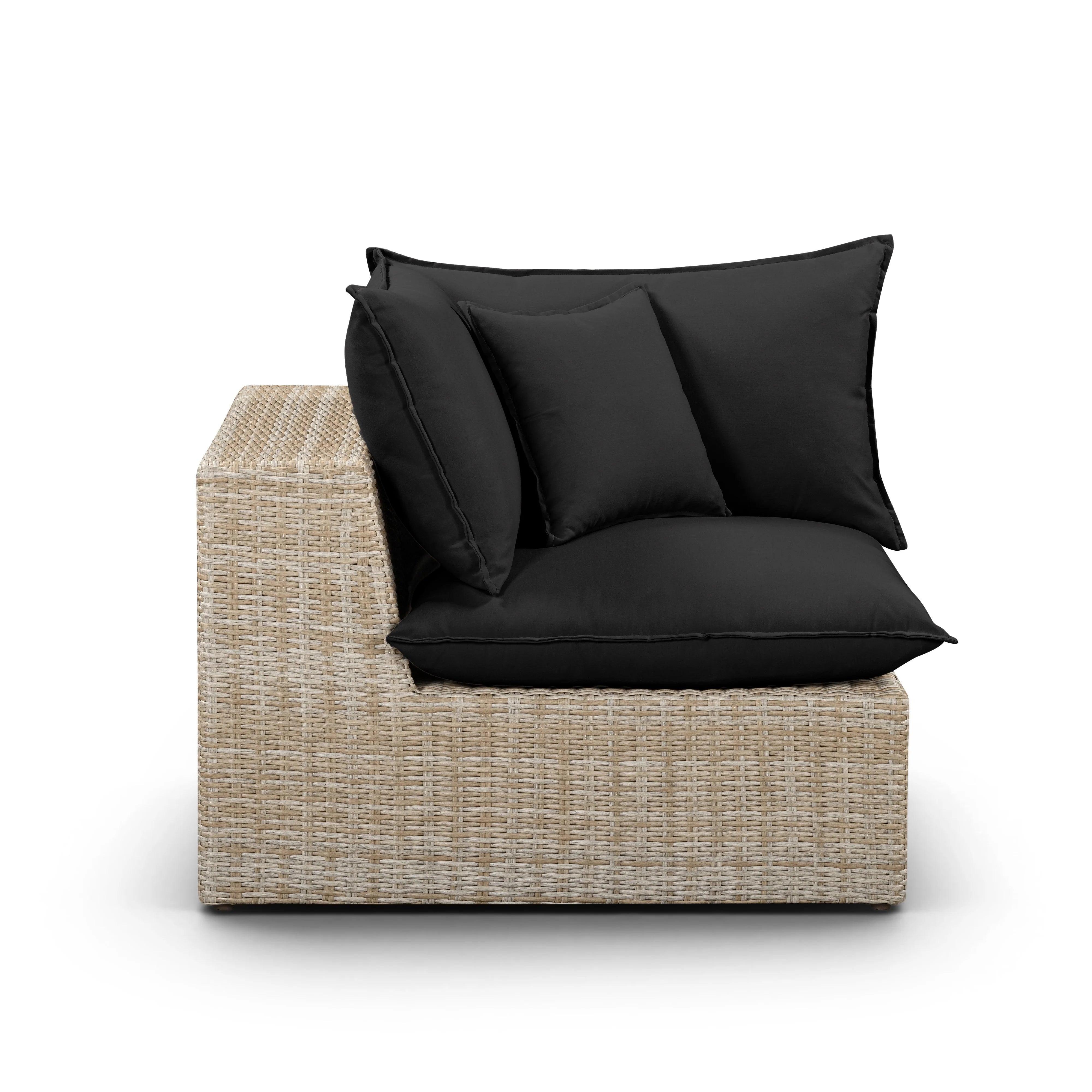 Cali Performance Fabric & Wicker Outdoor Corner Chair