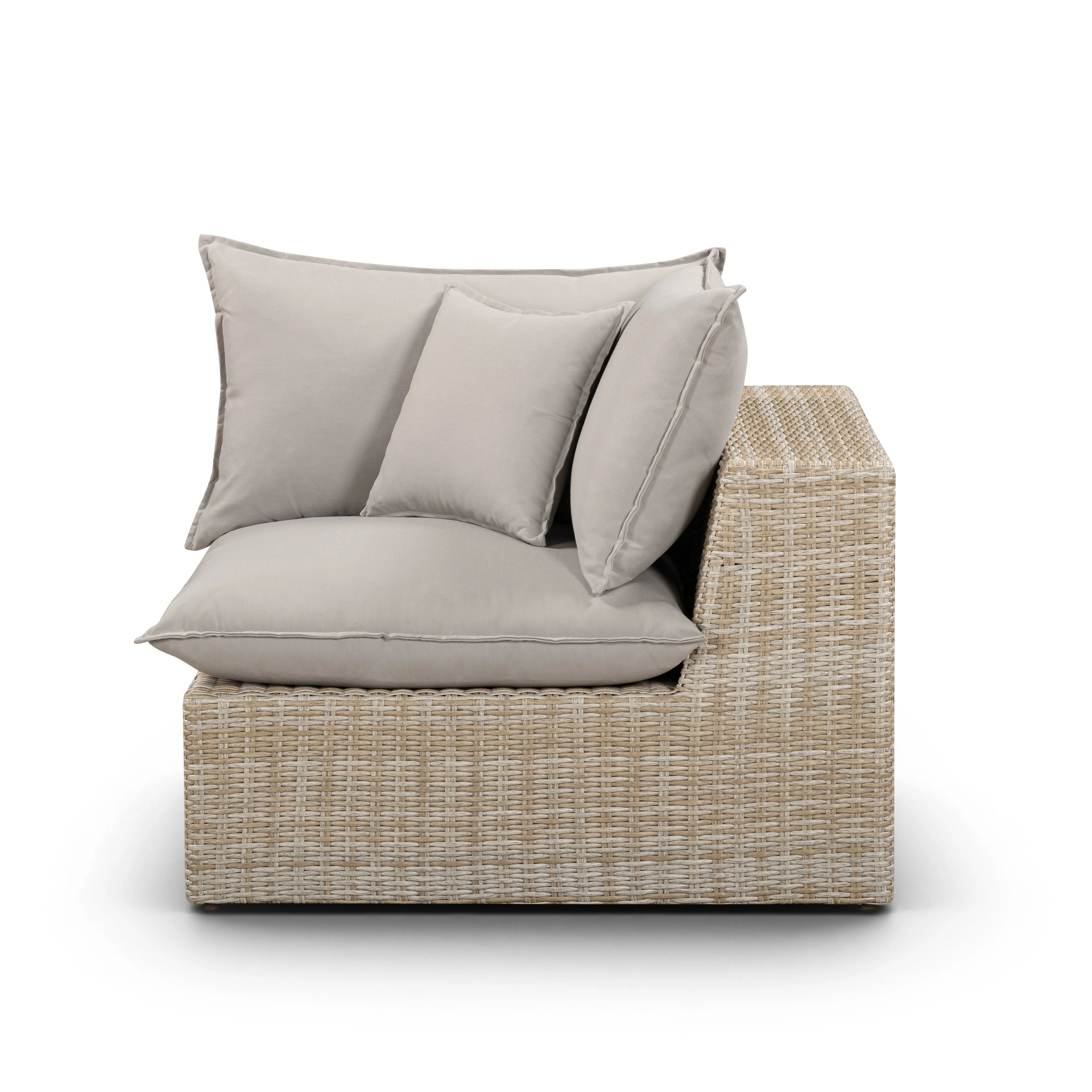 Cali Performance Fabric & Wicker Outdoor Corner Chair