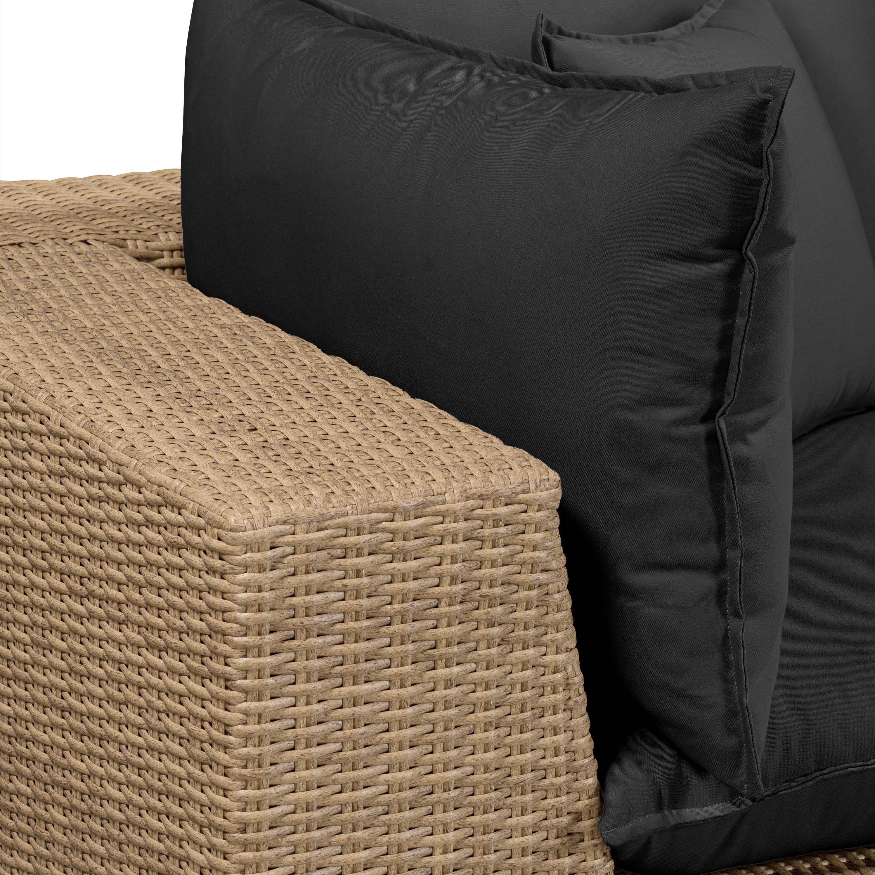 Cali 80" Performance Fabric & Wicker Outdoor Loveseat