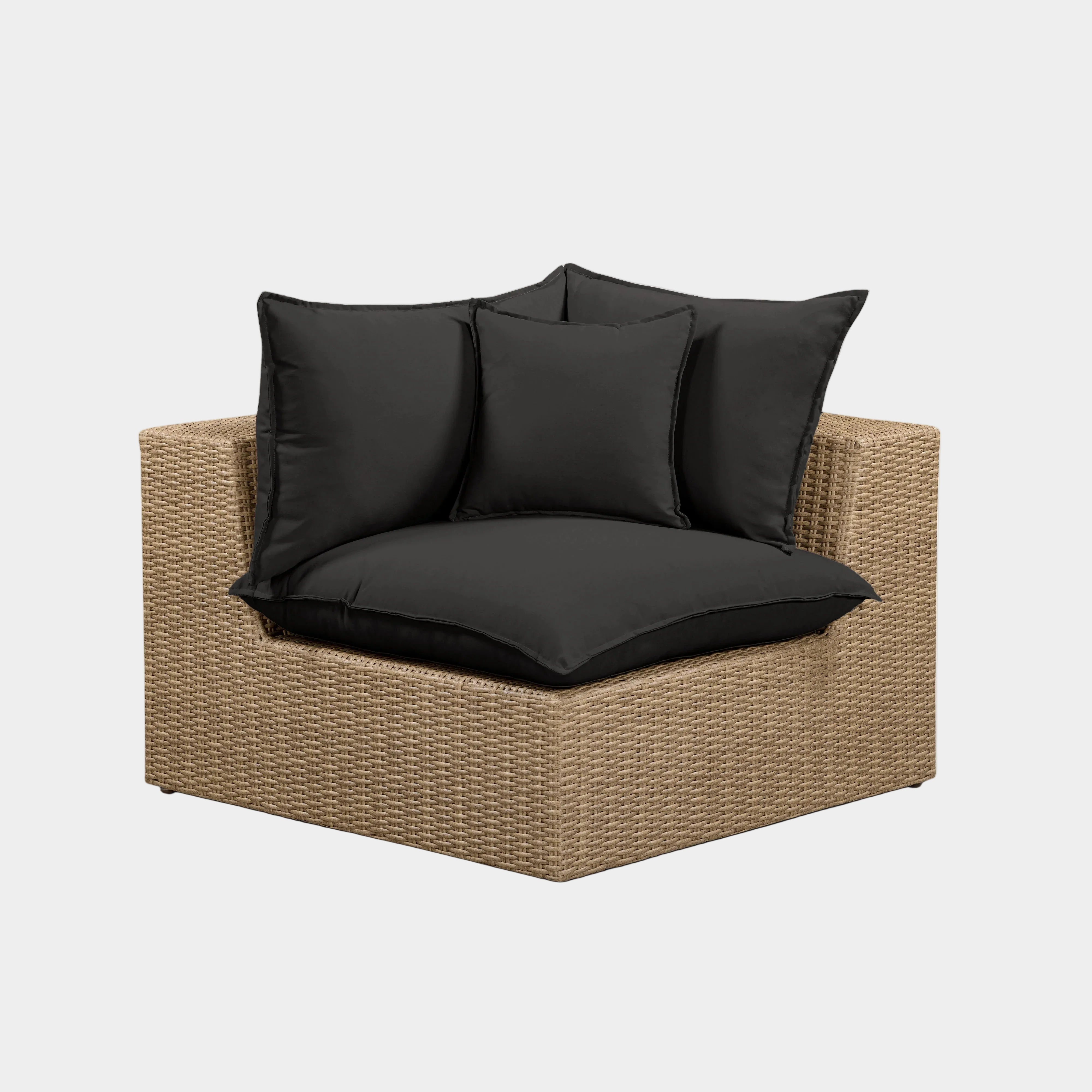 Cali Performance Fabric & Wicker Outdoor Corner Chair