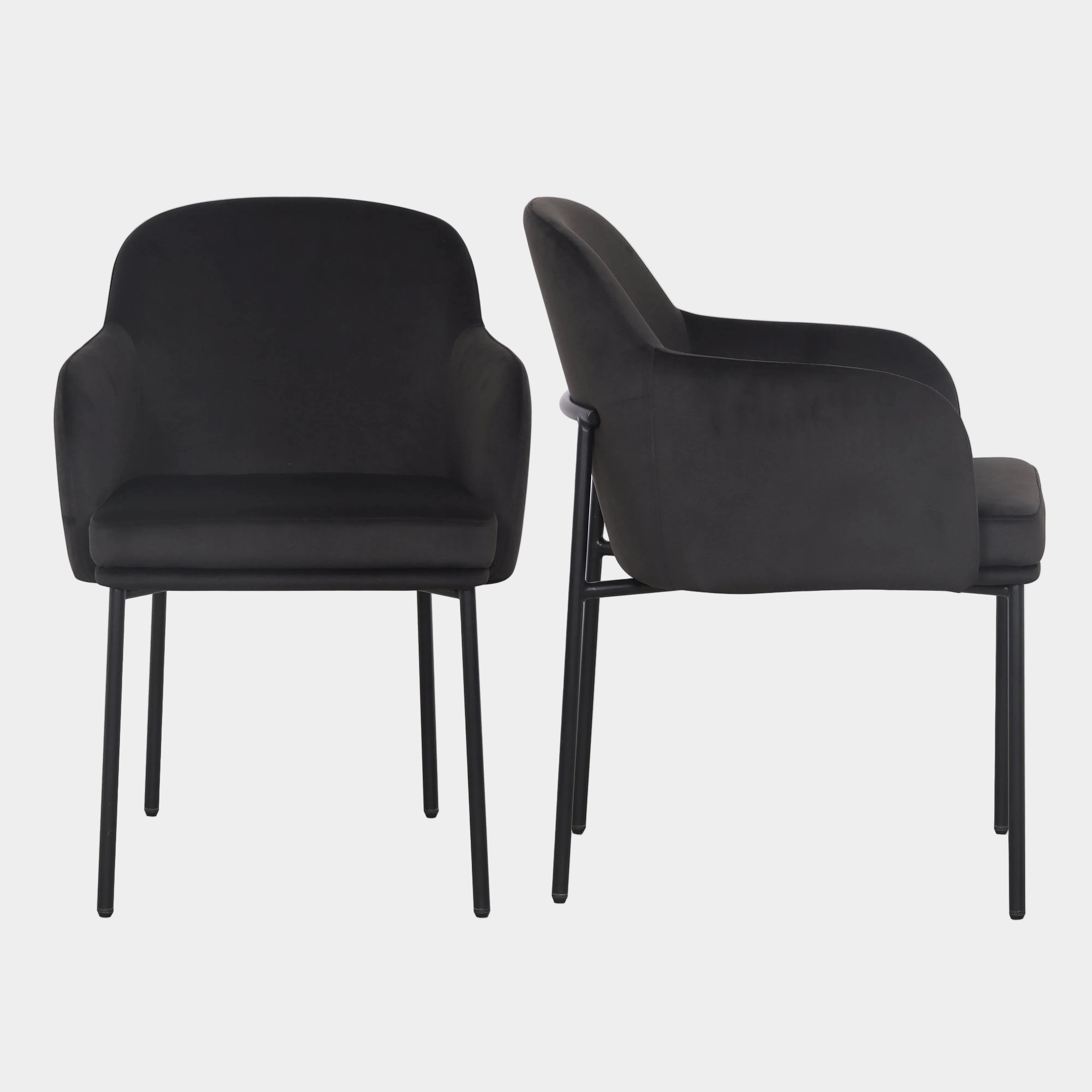 Sydney Performance Velvet Armchair - Set of 2