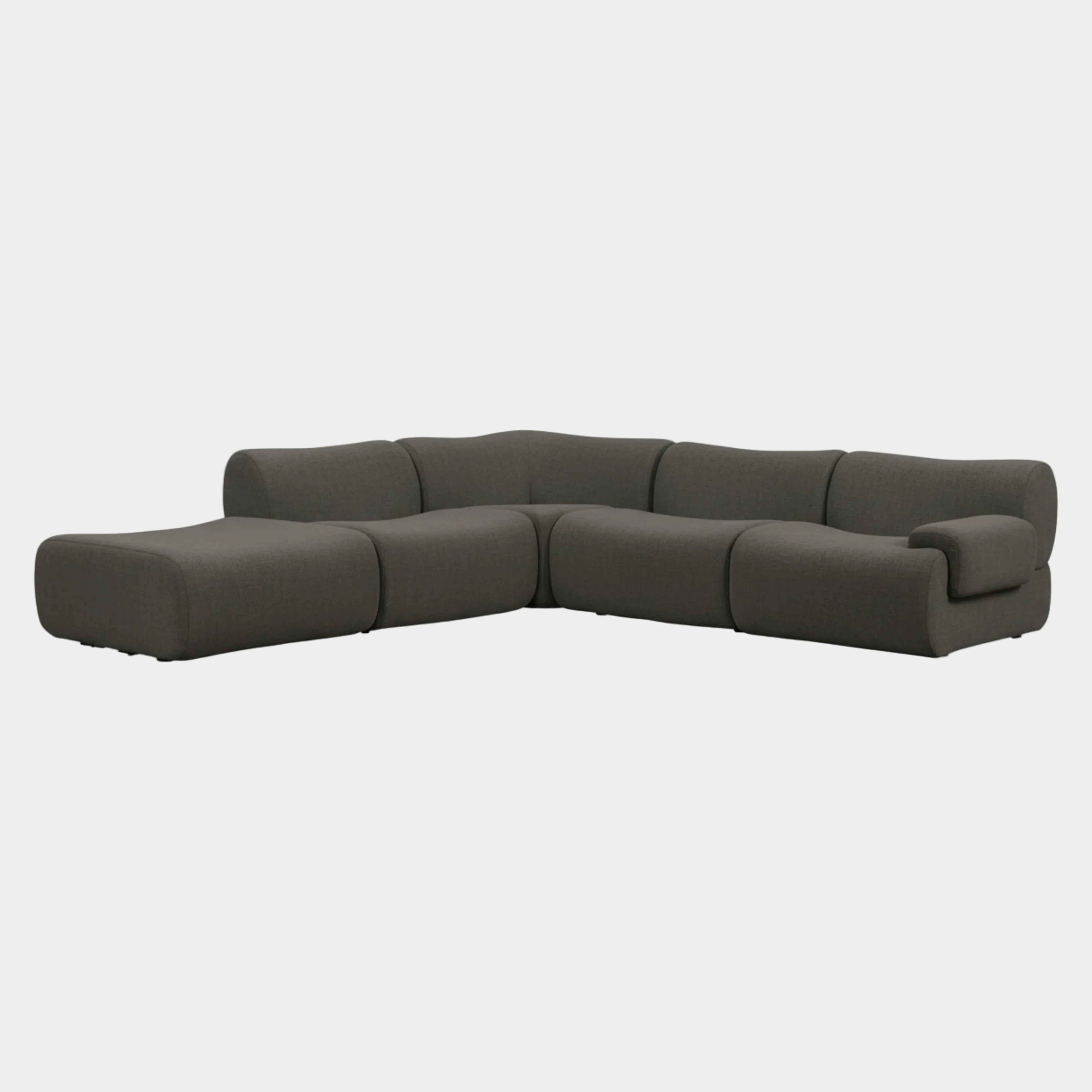 Zenith 5-Piece Contract-Grade Upcycled Fabric Modular Sectional