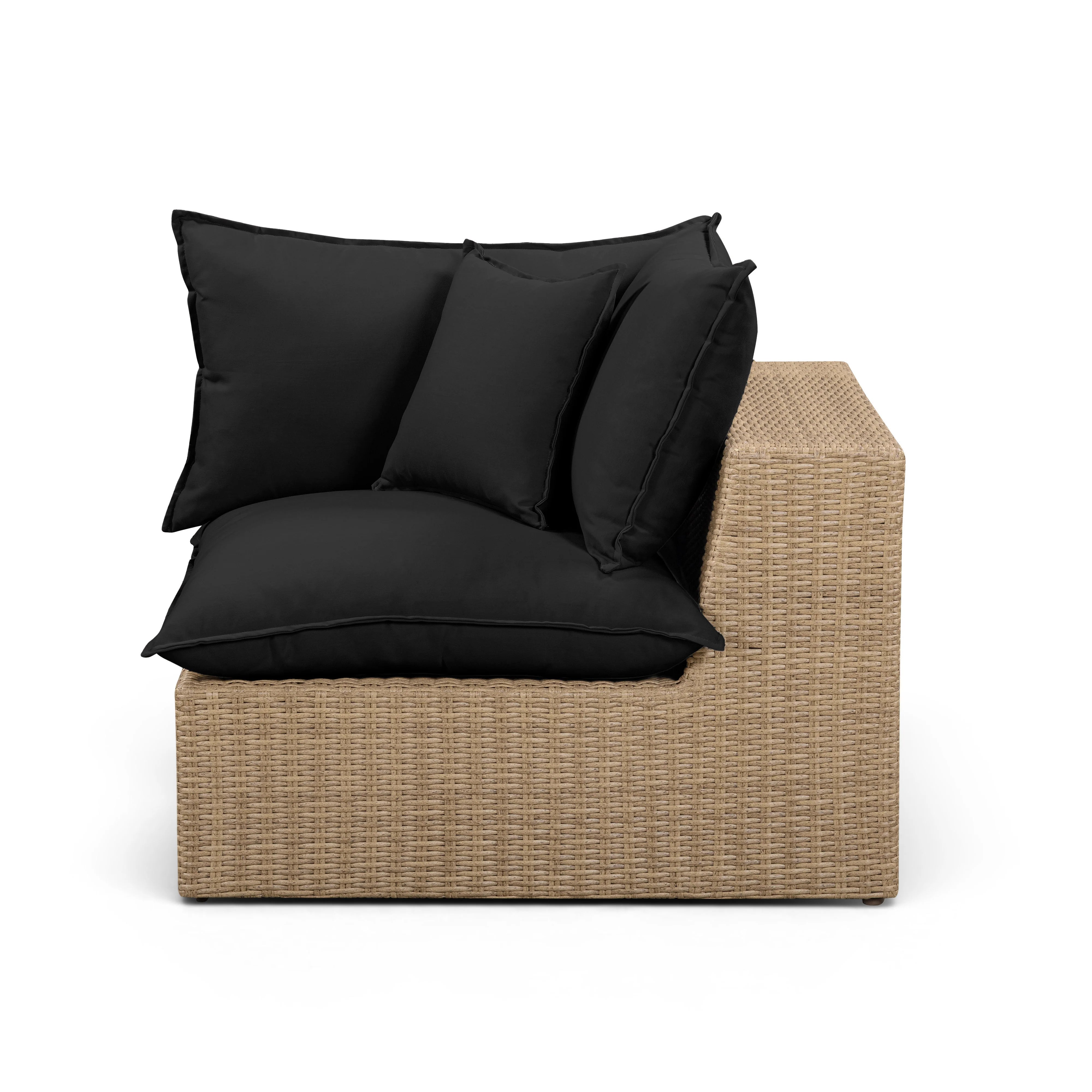 Cali Performance Fabric & Wicker Outdoor Corner Chair