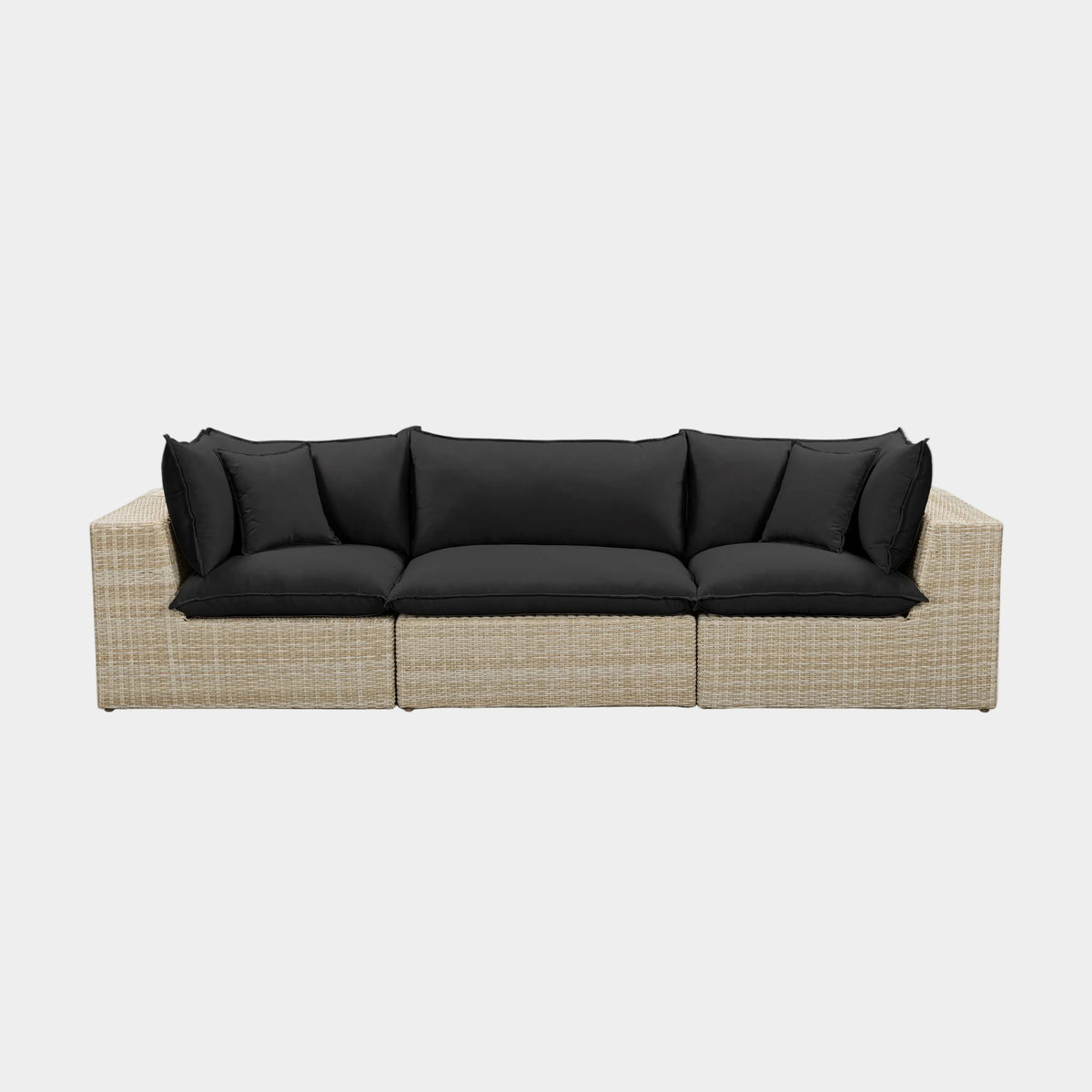 Cali 120" Performance Fabric & Wicker Outdoor Sofa