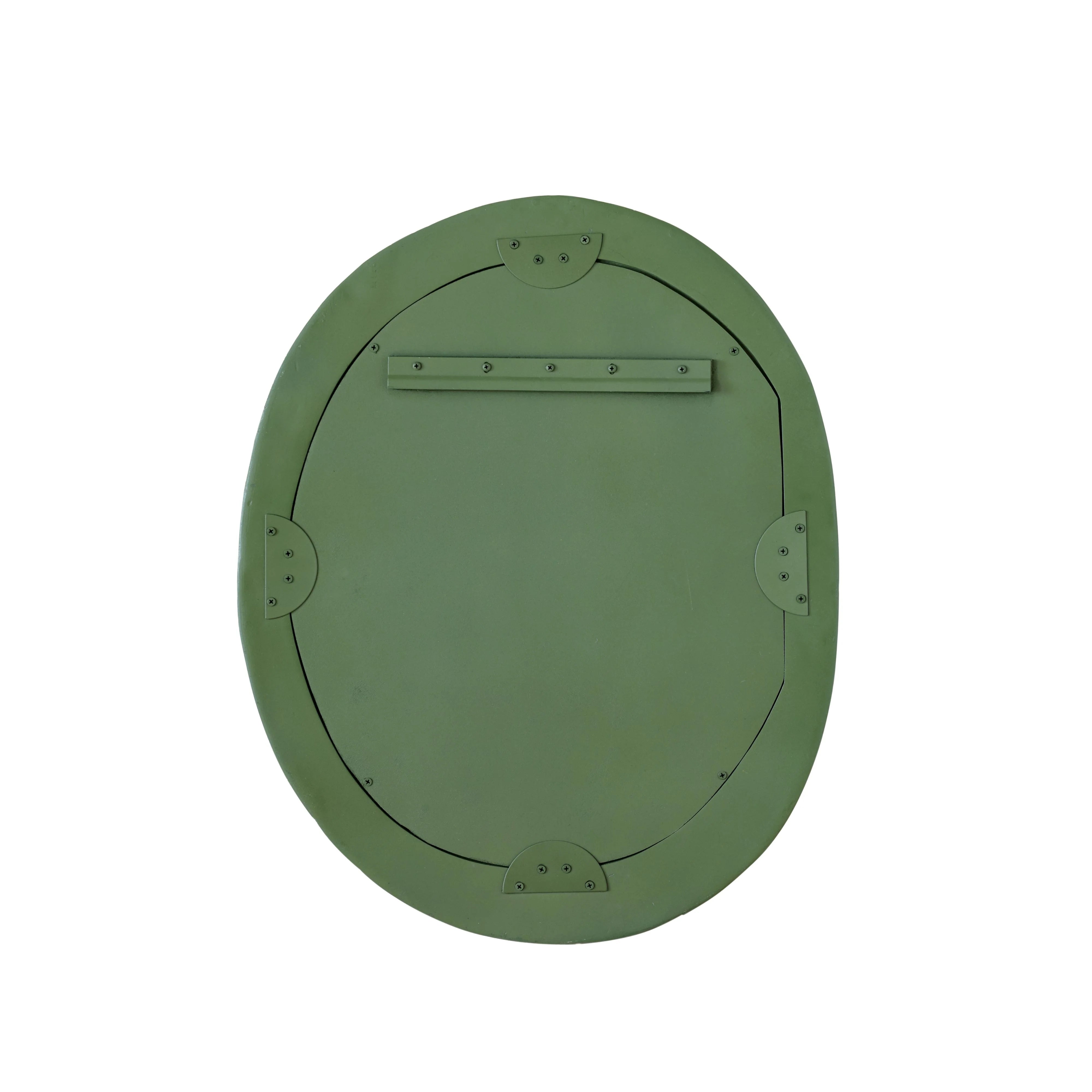 Orpheus 22"X28" Ribbed Forest Green Fiberglass Thick Wall Mirror