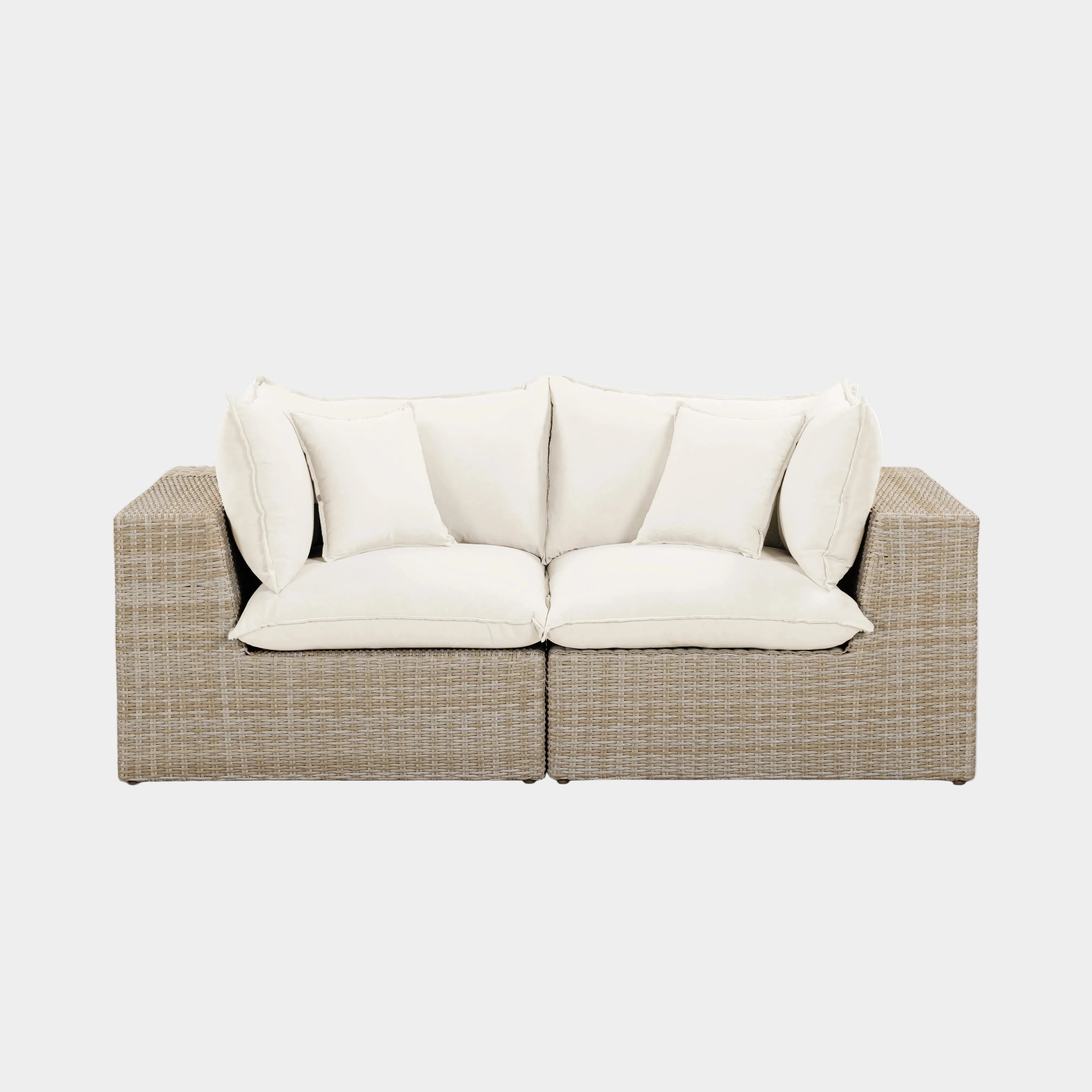 Cali 80" Performance Fabric & Wicker Outdoor Loveseat