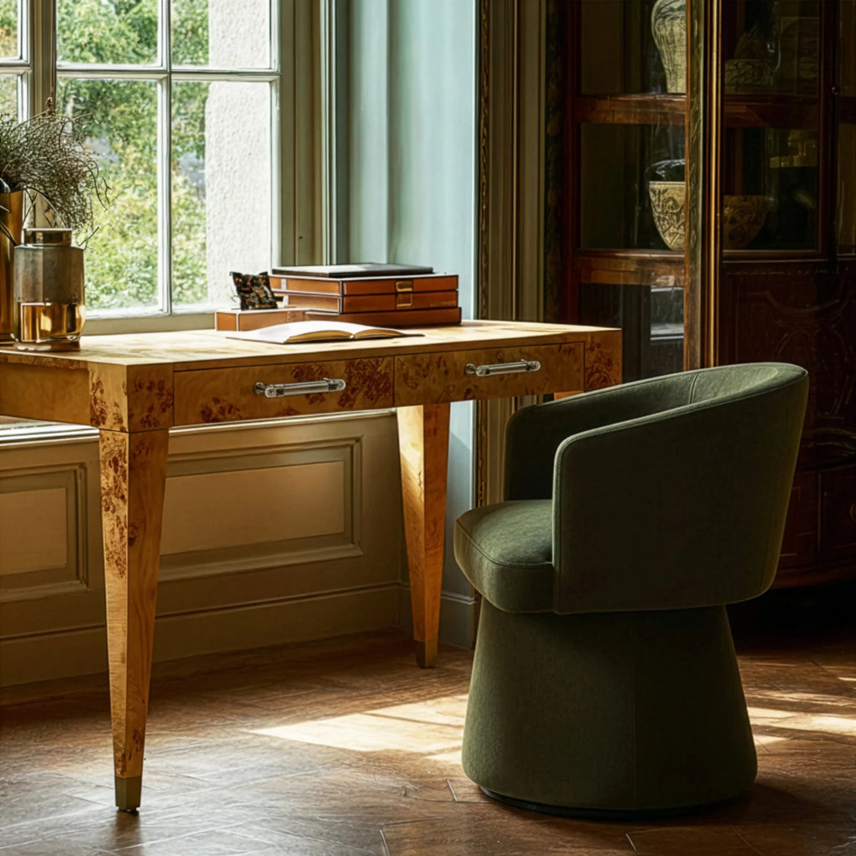 Chaise de bureau roulante en chenille recyclée Kristen Light