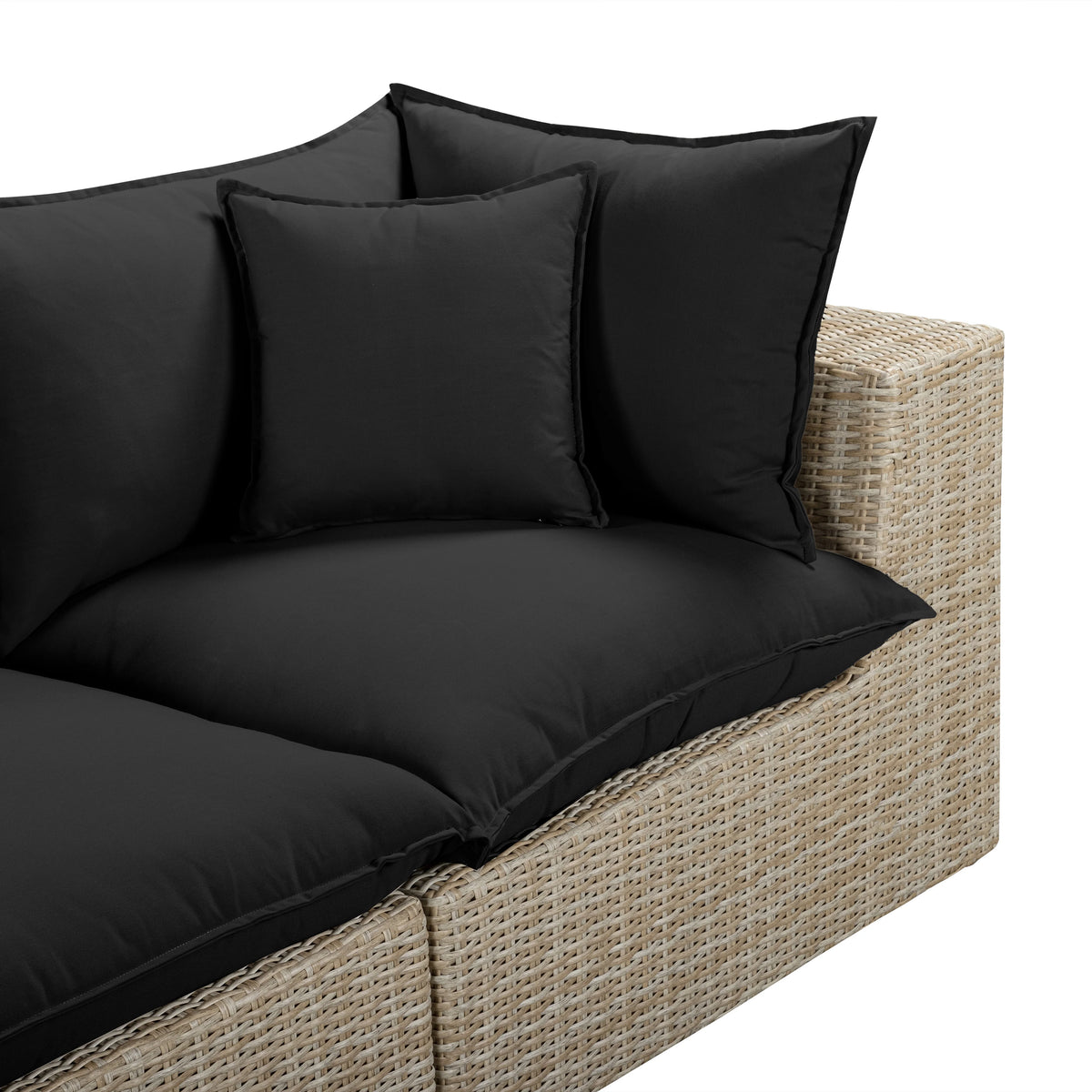 Cali 4-Piece Performance Fabric & Wicker Outdoor Sectional