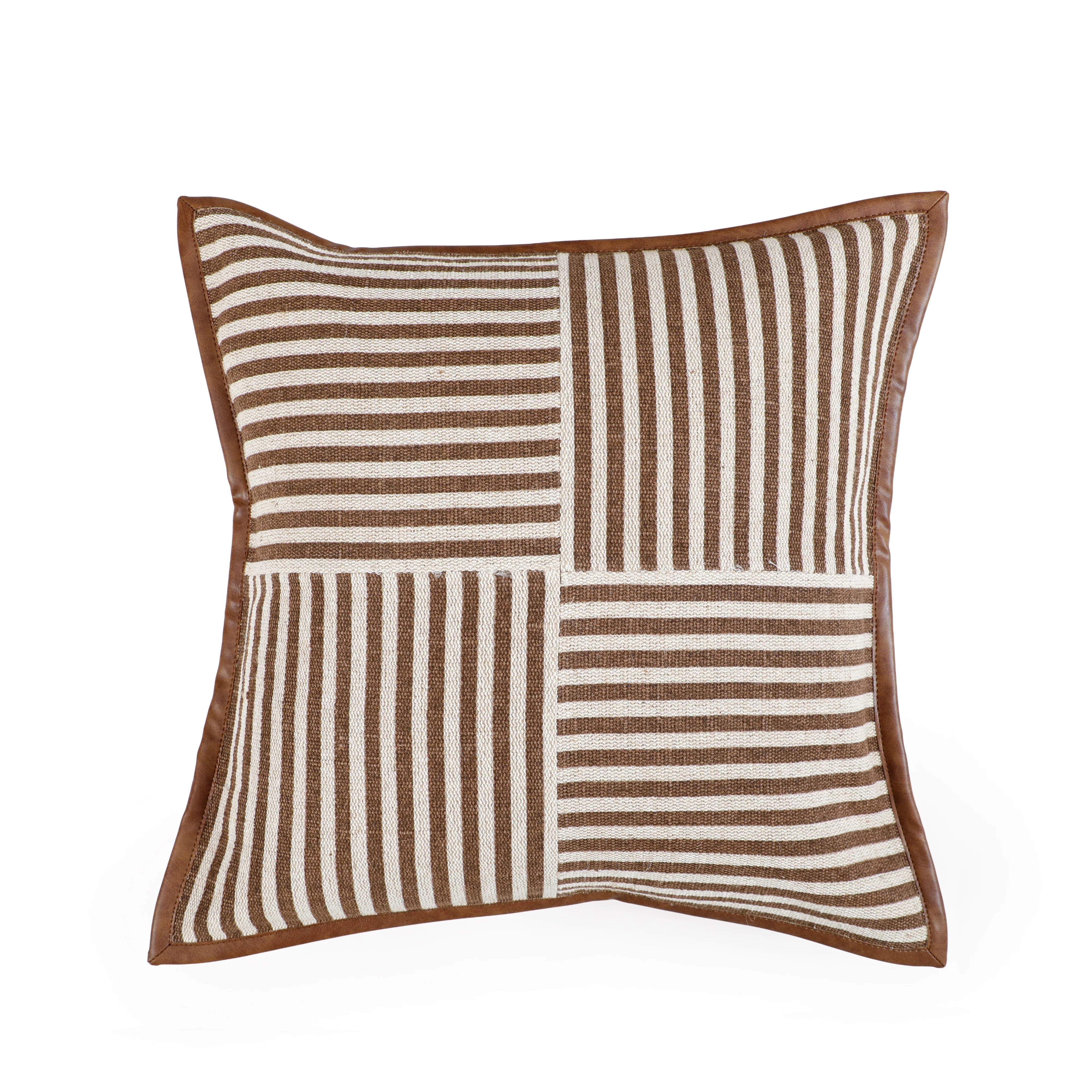 Kora 20" Cotton Jute Contract-Grade Throw Pillow