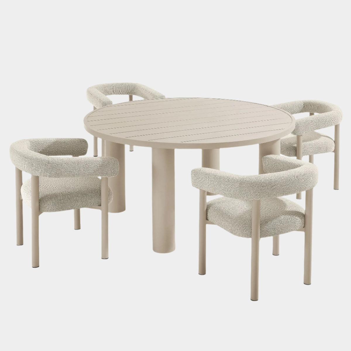 Nautica Outdoor Patio Aluminum Dining Set - 5 Piece Round