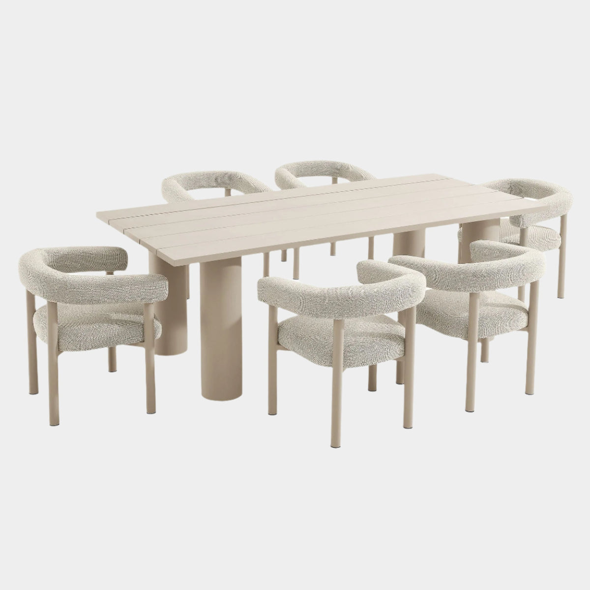 Nautica Outdoor Patio Aluminum Dining Set - 7 Piece Rectangular