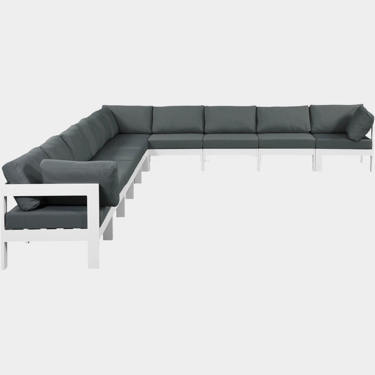 Nizuc Water Resistant Outdoor Patio 10Pc Sectional - 180" Fabric Upholstered