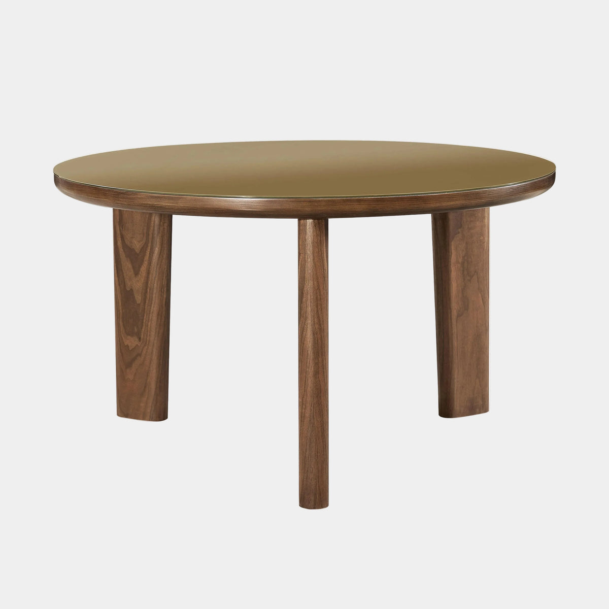 Oani Dining Table - 51" Walnut Glass Round