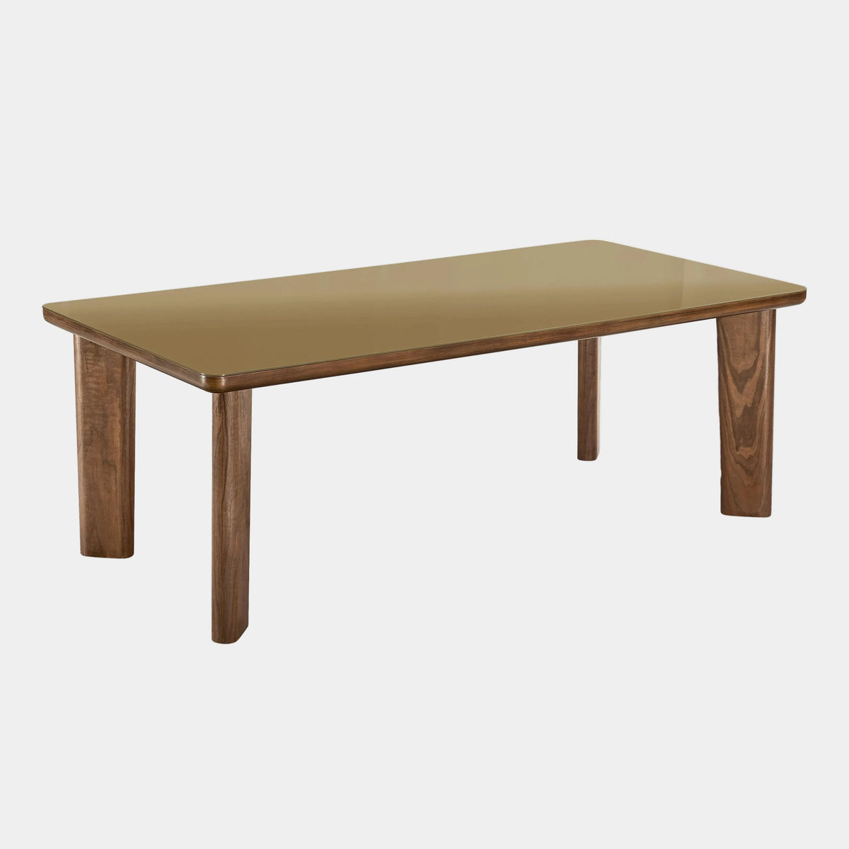 Oani Dining Table - 83" Walnut Glass Rectangular