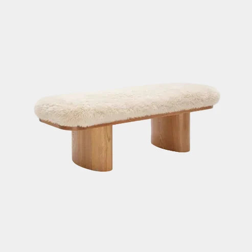 Ollie Contract Grade Straight Vegan Shearling Bench - 48"