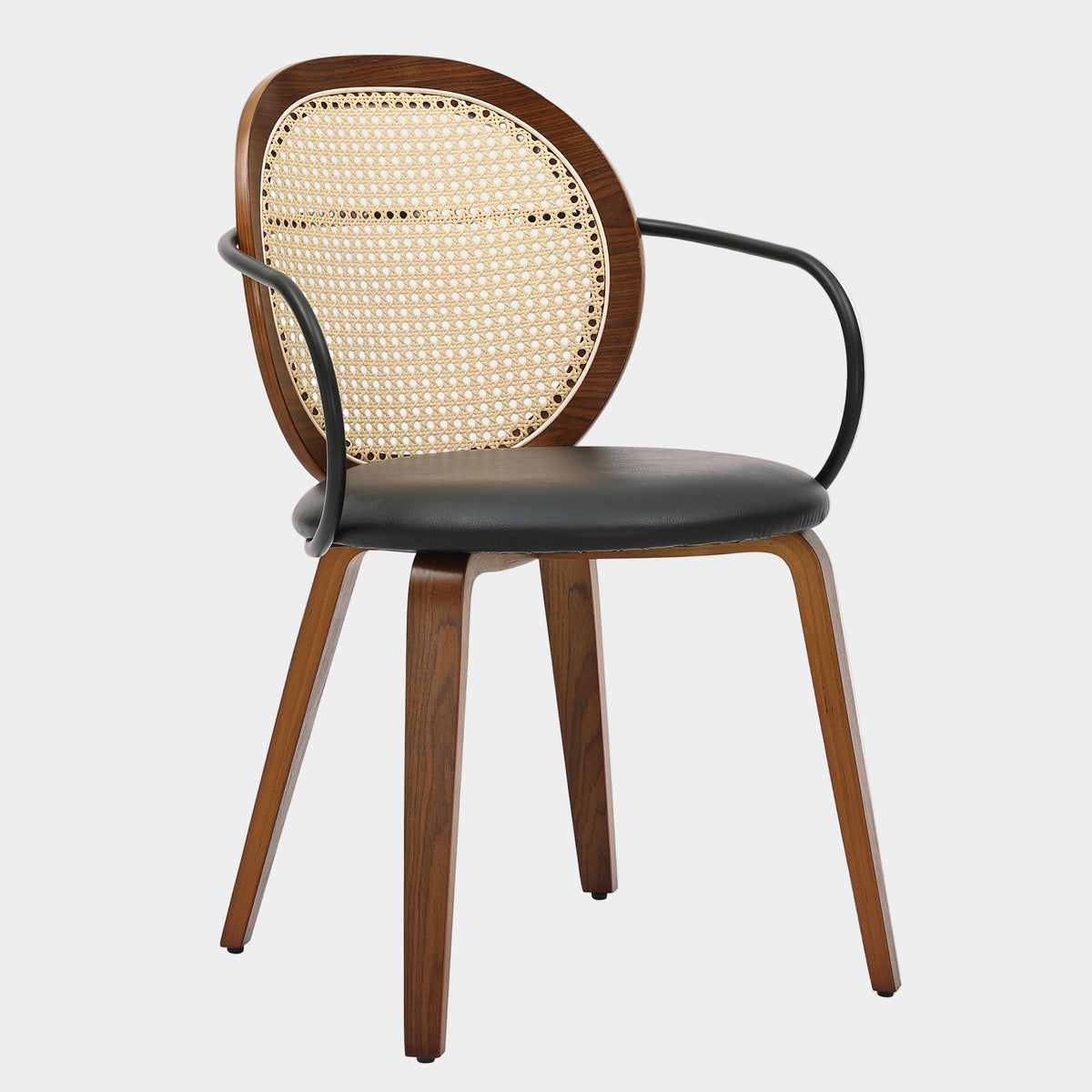 Orias Dining Chair - 2 Walnut Black