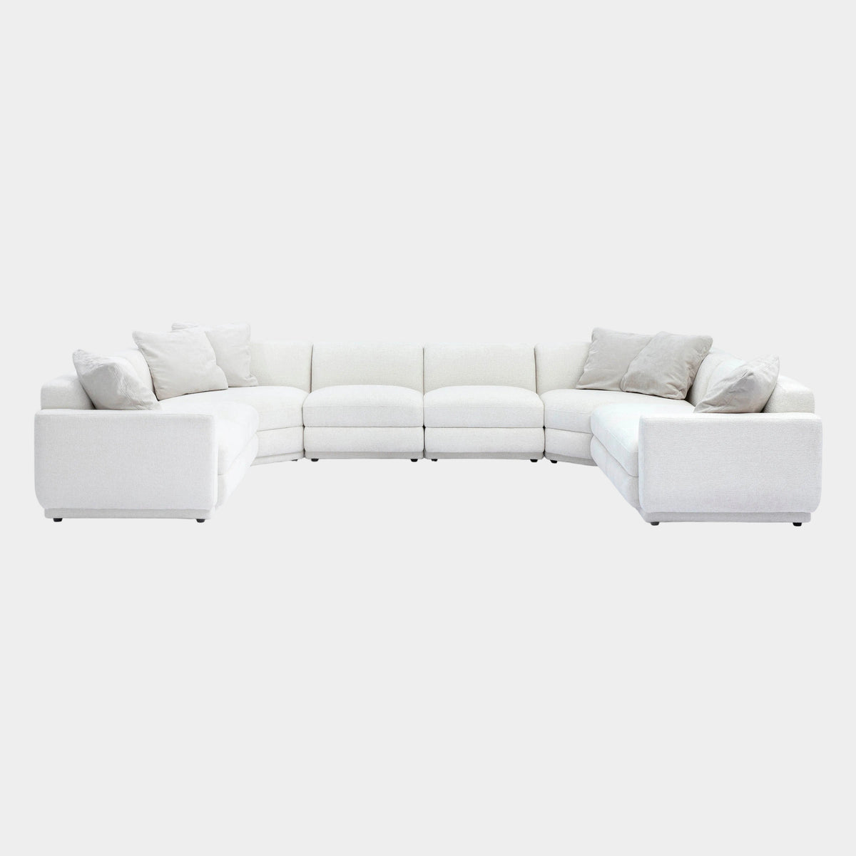 Perry U Sectional - 8 Cream Performance Chenille