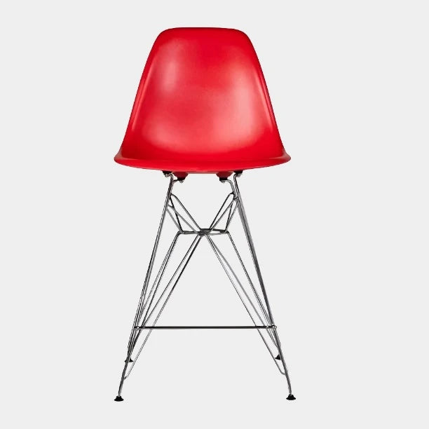 Tabouret moulé Eames avec pieds chromés (27")