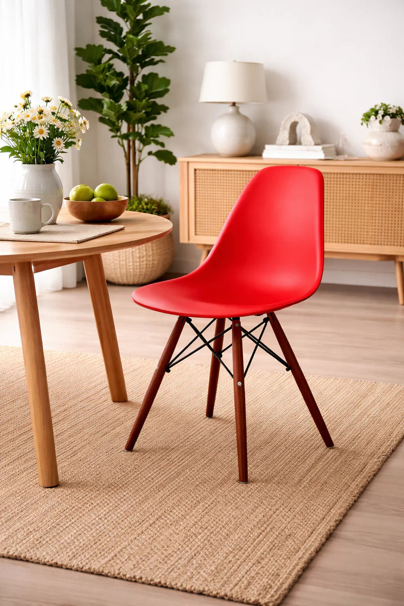 Eames Eiffel Molded Plastic Chair (Walnut Base)