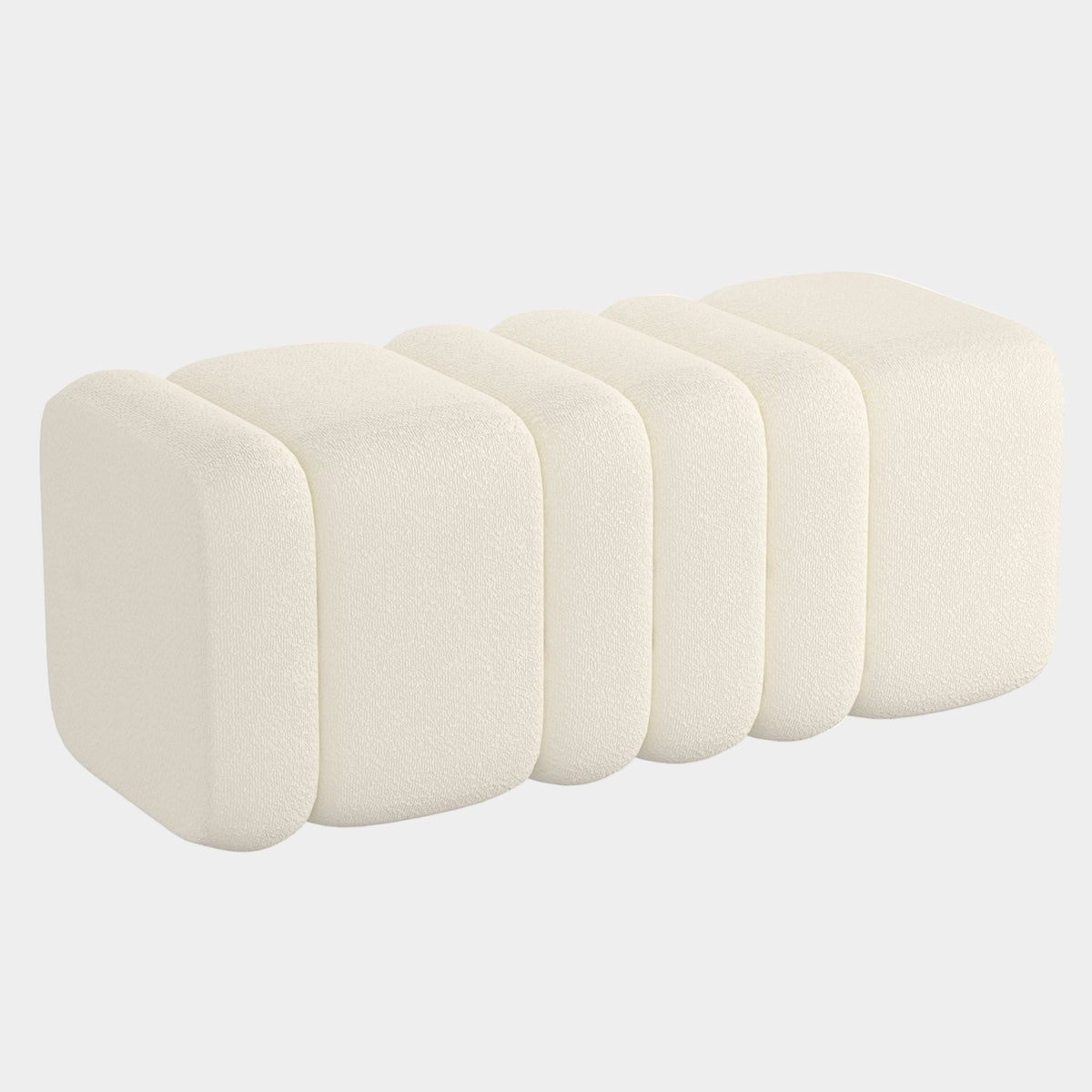 Rigel Ottoman Bench - Ivory Boucle