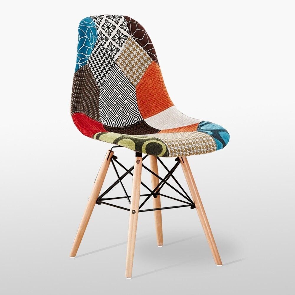 Chaise sans accoudoirs en patchwork biologique