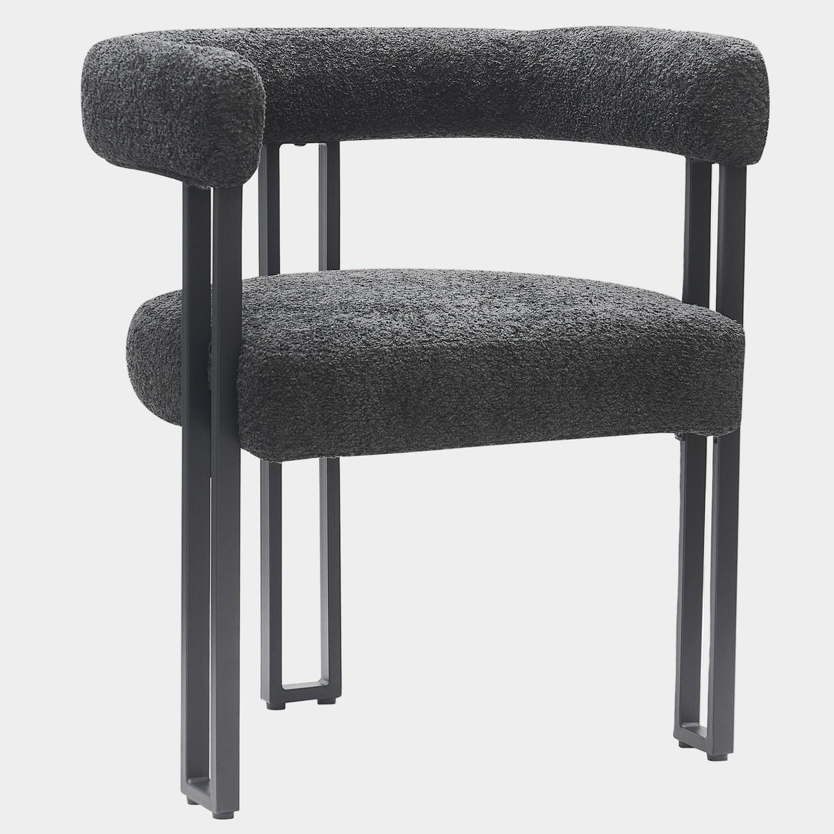 Scarlet Dining Chair - 2 Charcoal Boucle Black