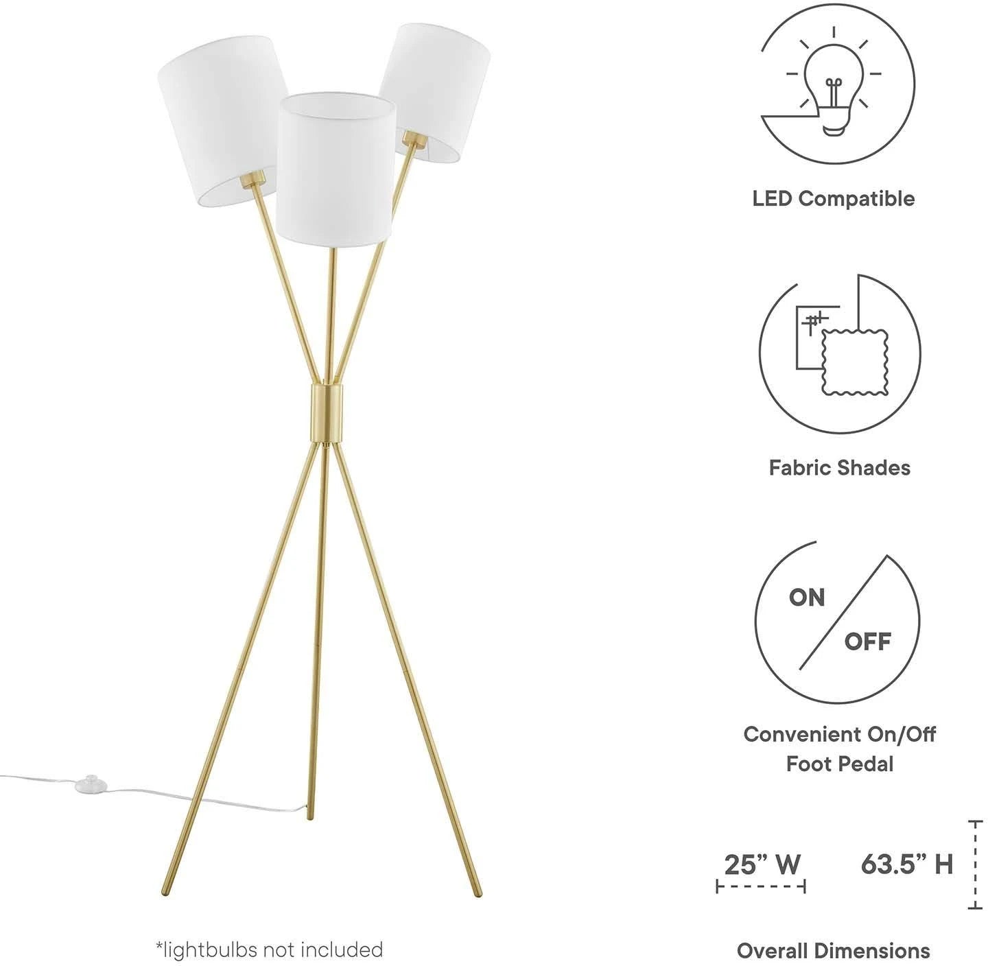 Alexa 3-Light Floor Lamp