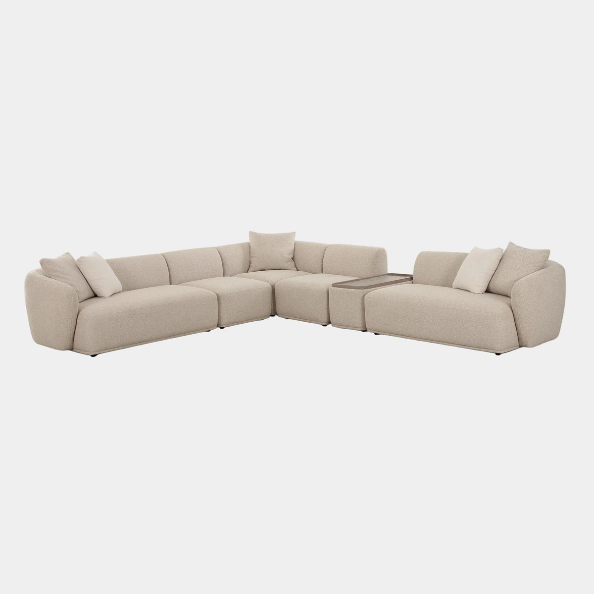 Sylvie Sectional - 6 Cream Performance Boucle