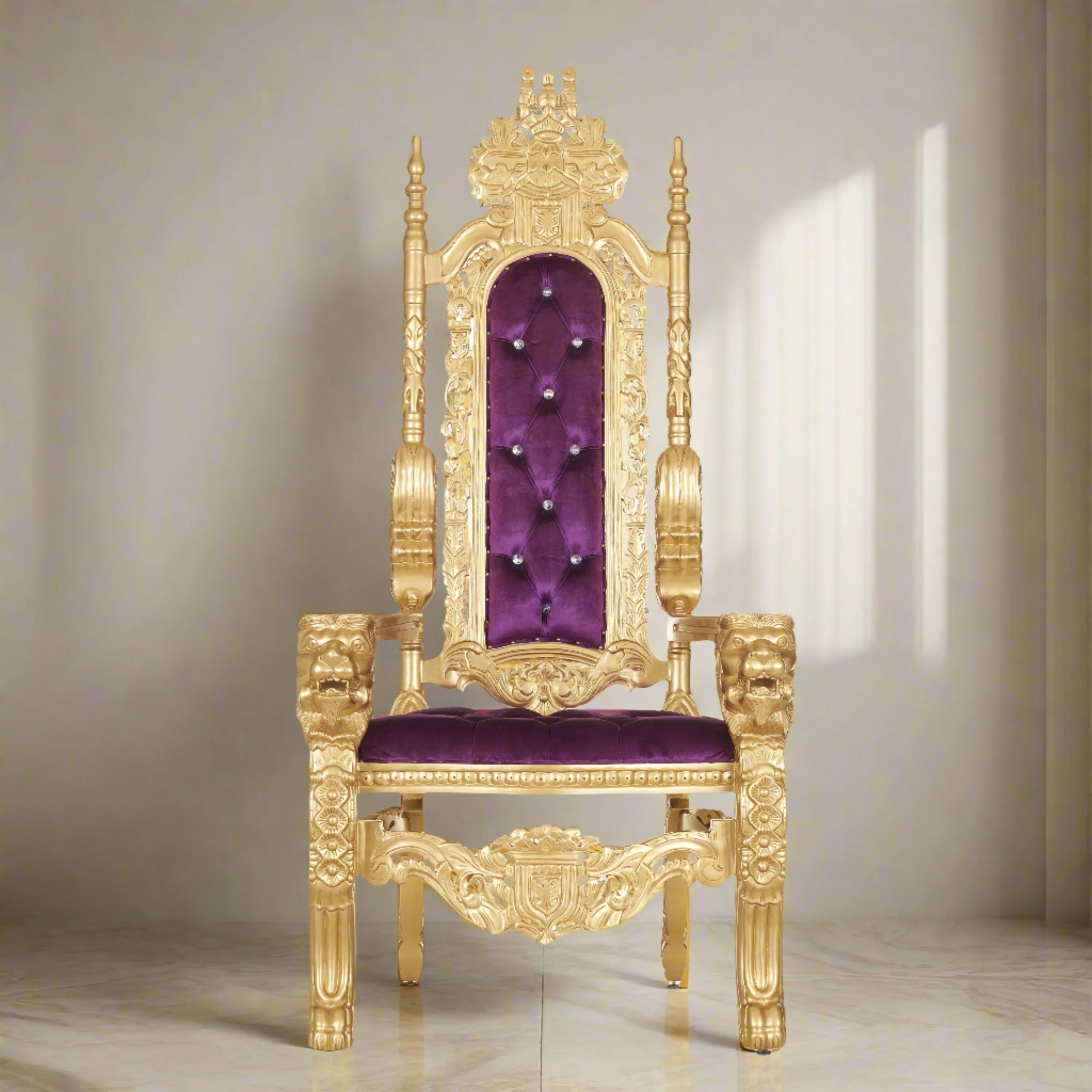 King David Lion Throne Chair - Velvet