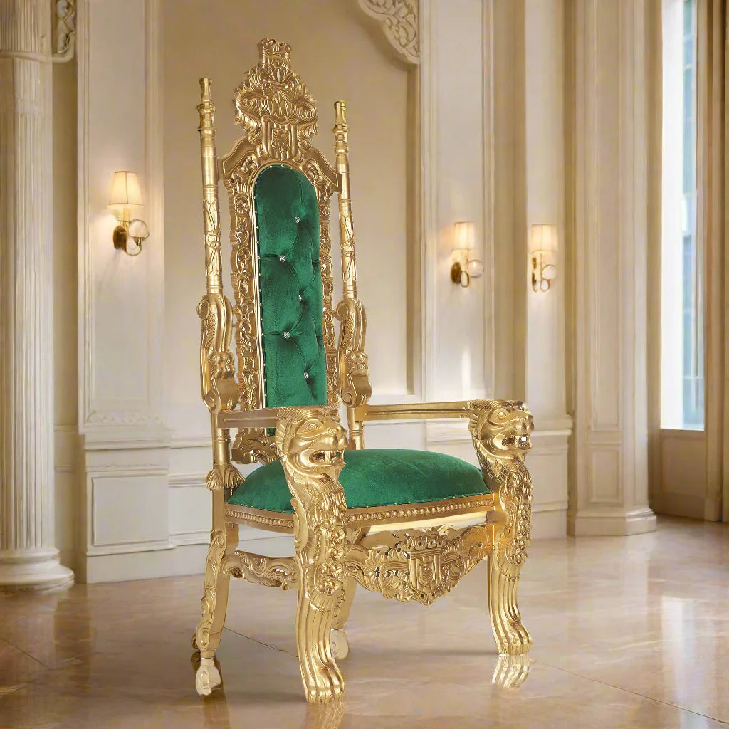 King David Lion Throne Chair - Velvet