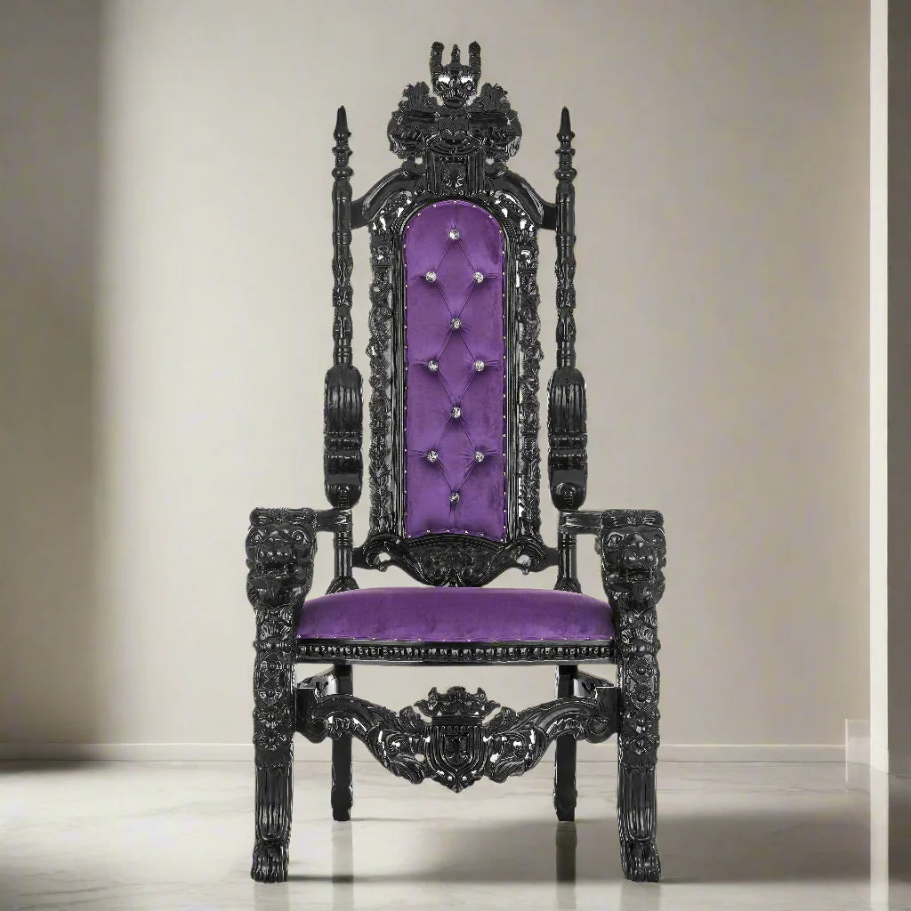 King David Lion Throne Chair - Velvet