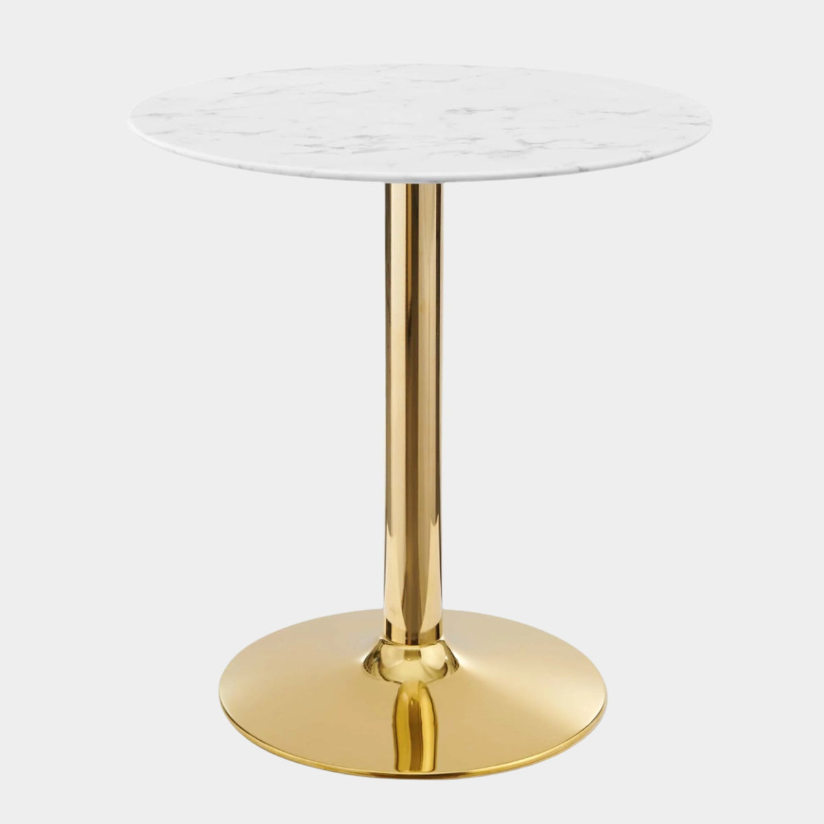 Verne Artificial Marble Dining Table - 28" White