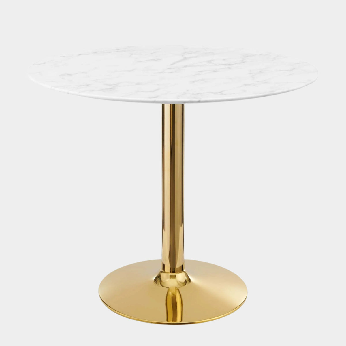Verne Artificial Marble Dining Table - 35" White