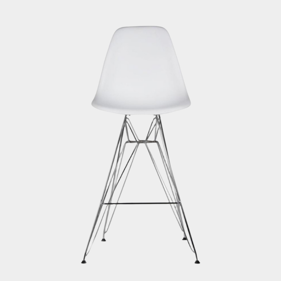 Tabouret moulé Eames avec pieds chromés (27")