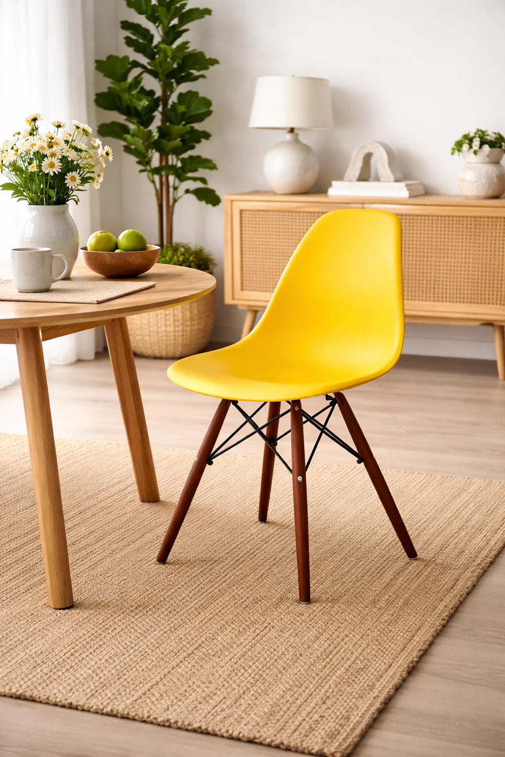 Eames Eiffel Molded Plastic Chair (Walnut Base)