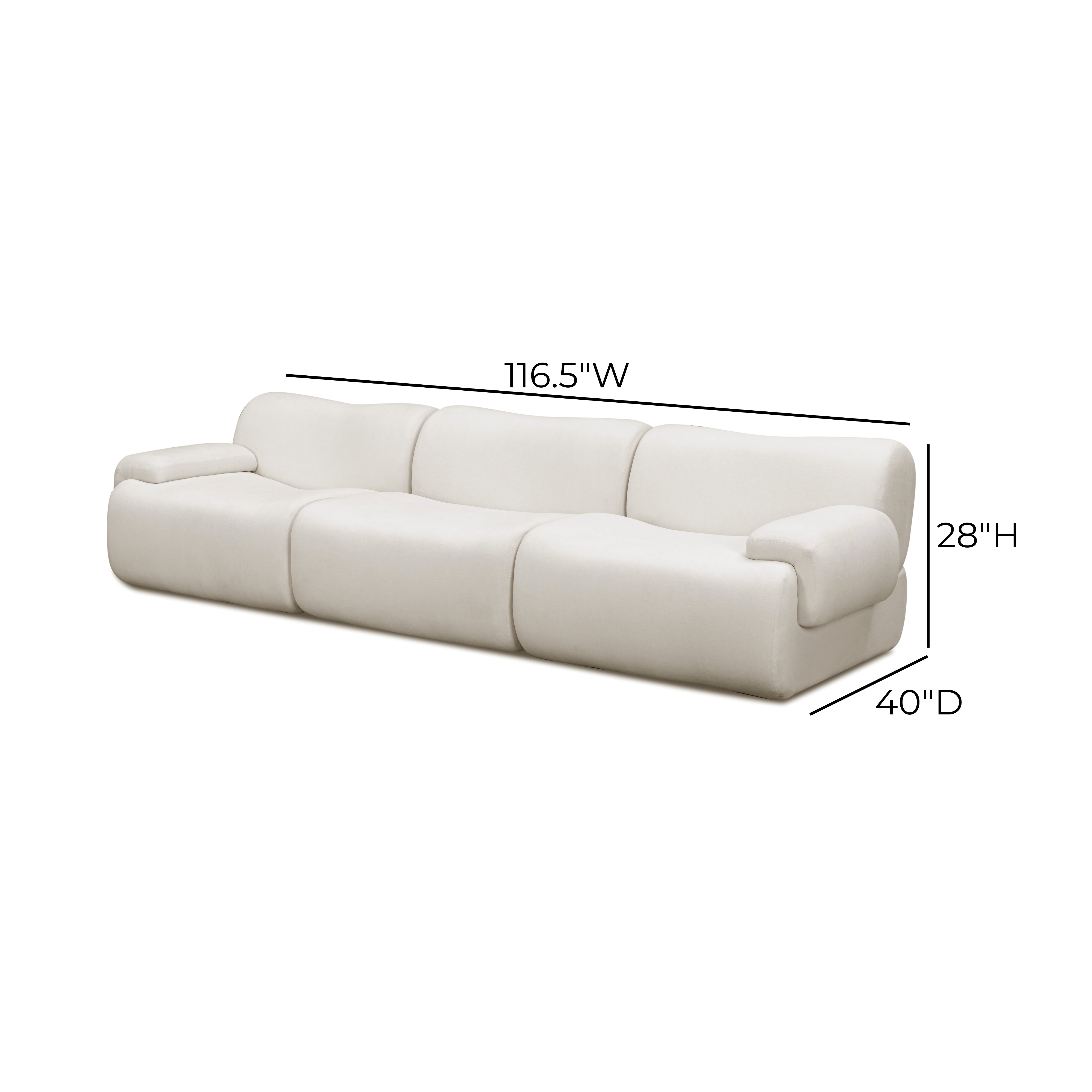 Zenith 116.5" Contract-Grade Upcycled Fabric Modular Sofa